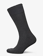 Charcoal Ribbed Socks - GREY