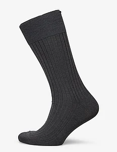 Charcoal Ribbed Socks, AN IVY