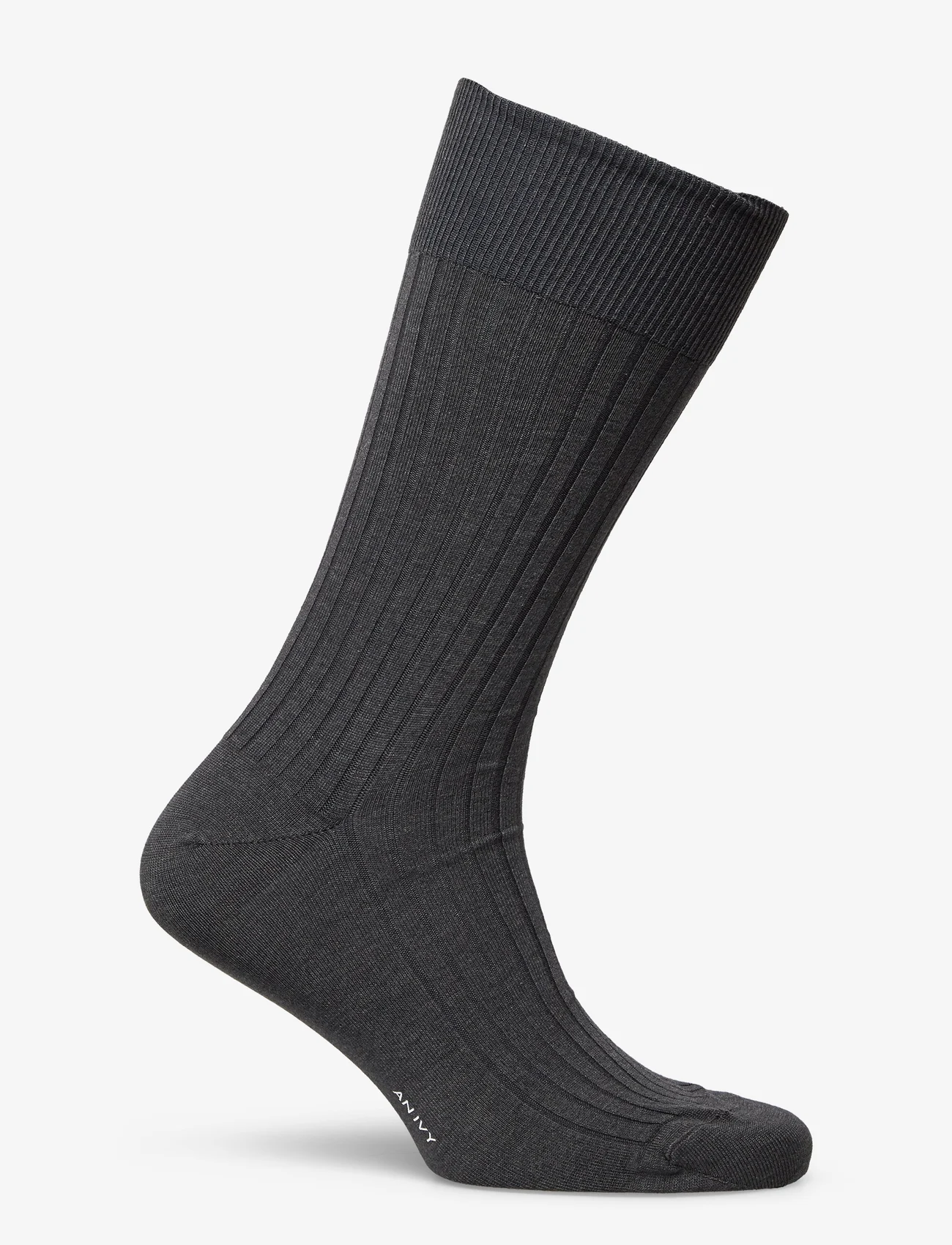 AN IVY - Charcoal Ribbed Socks - grey - 1