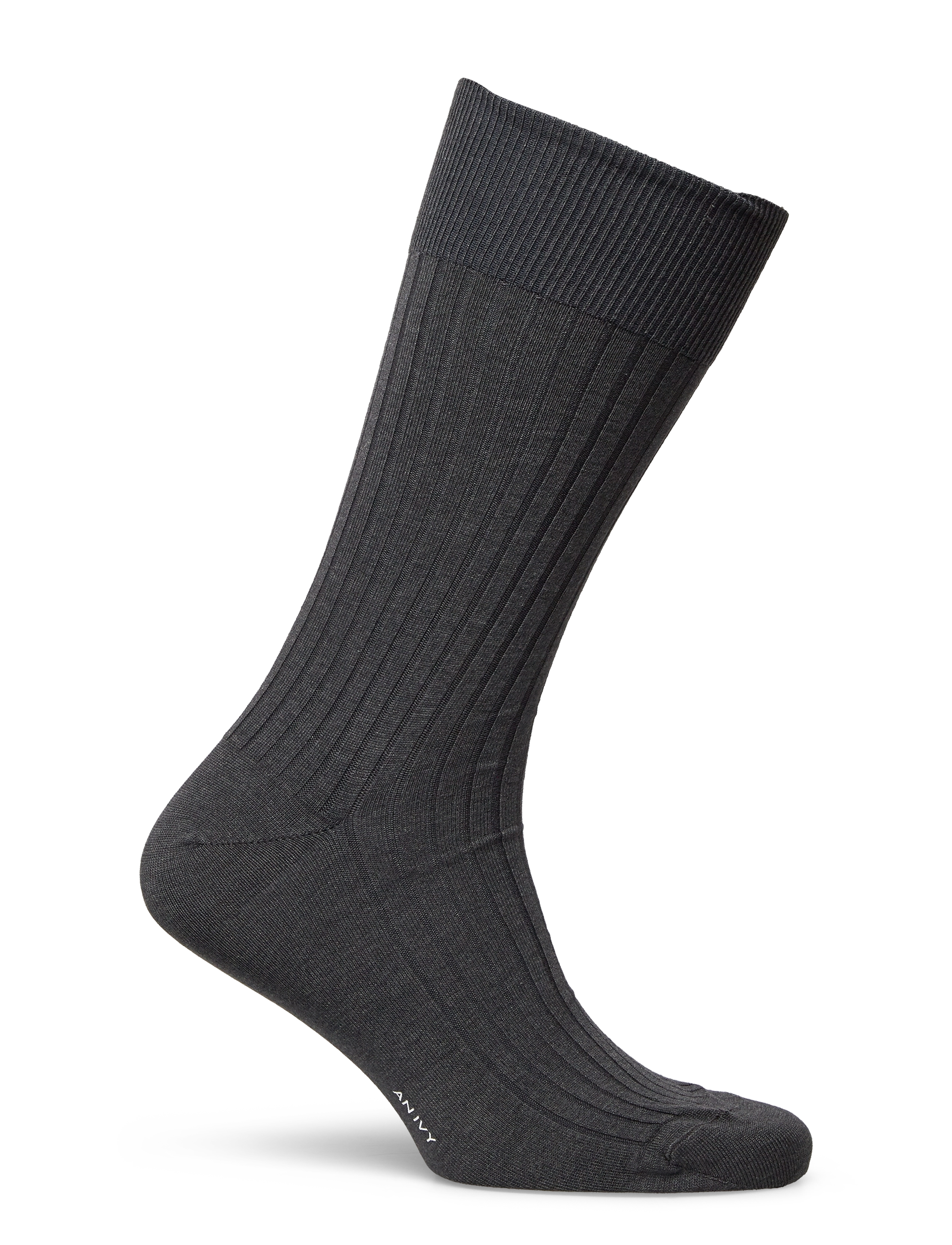 AN IVY - Charcoal Ribbed Socks - grey - 2