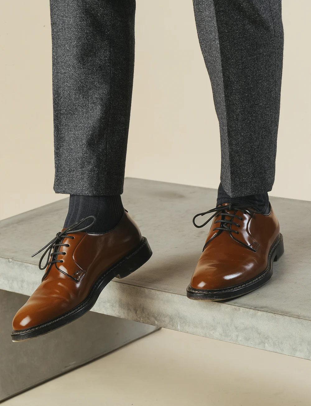 AN IVY - Charcoal Ribbed Socks - klassikalised sokid - grey - 0