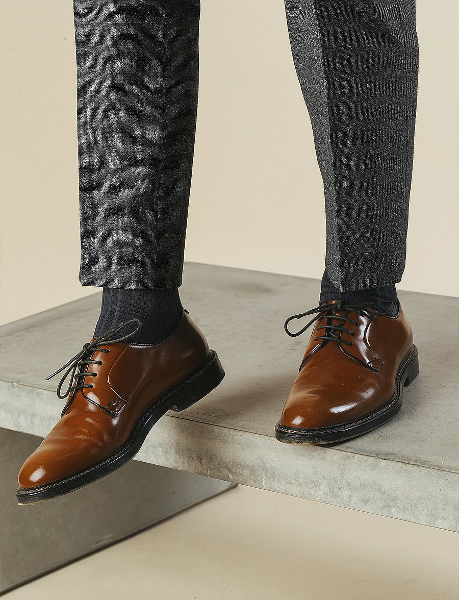 AN IVY - Charcoal Ribbed Socks - grey - 0