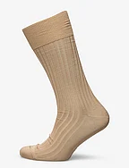 Beige Ribbed Socks - BEIGE