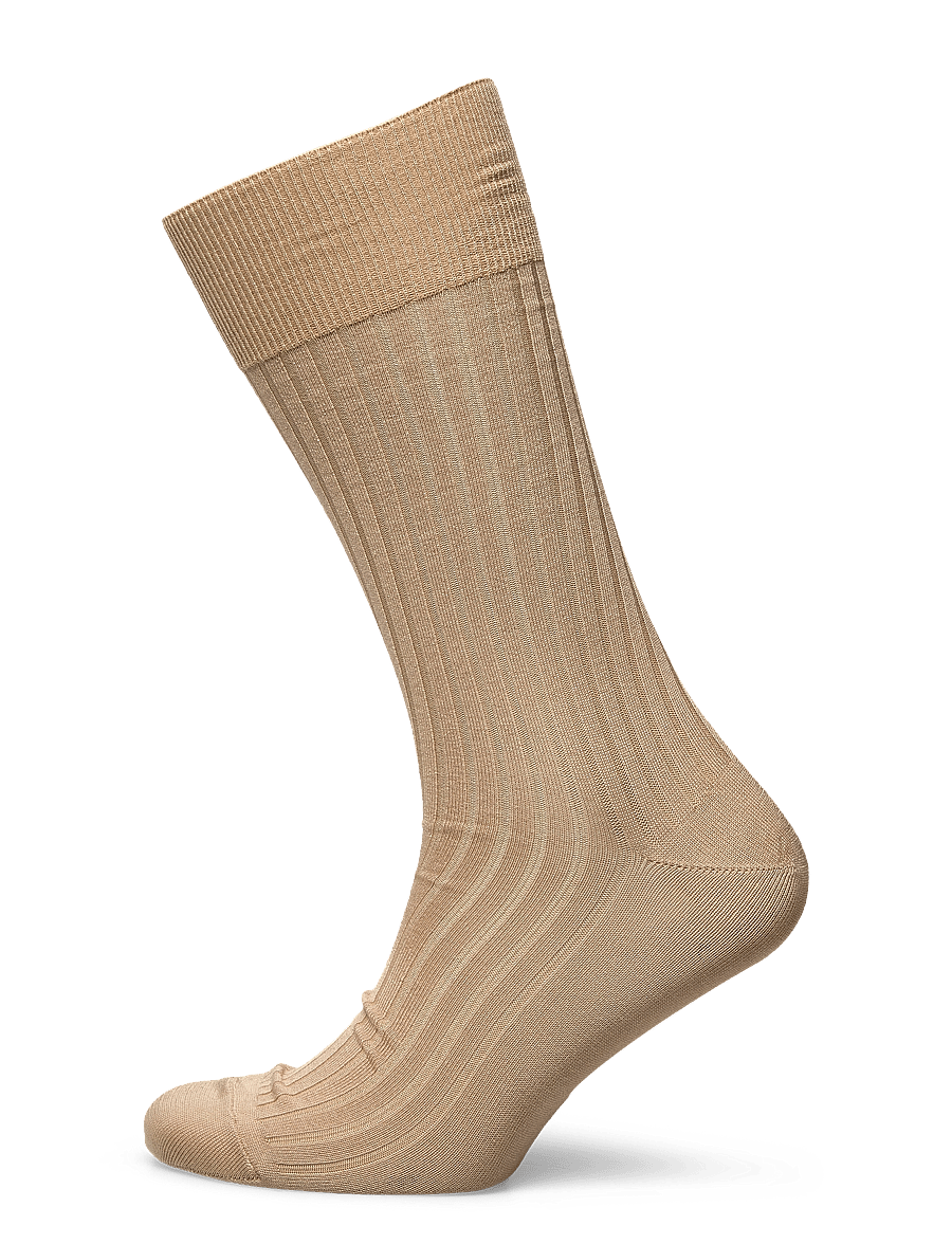AN IVY - Beige Ribbed Socks - klasikinės kojinės - beige - 1