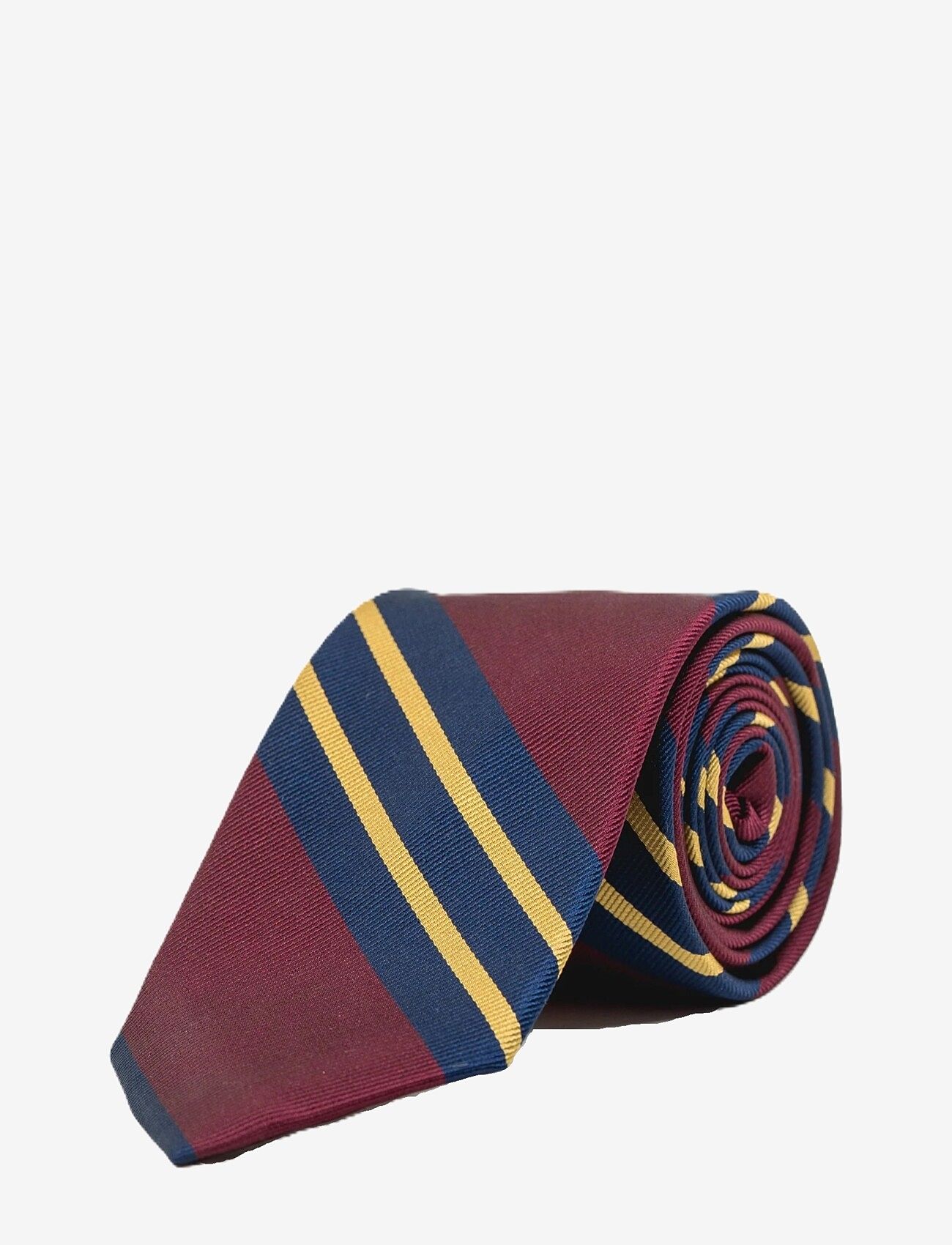 AN IVY - Miles Burgundy Striped Silk Tie - krawatten - burgundy - 2