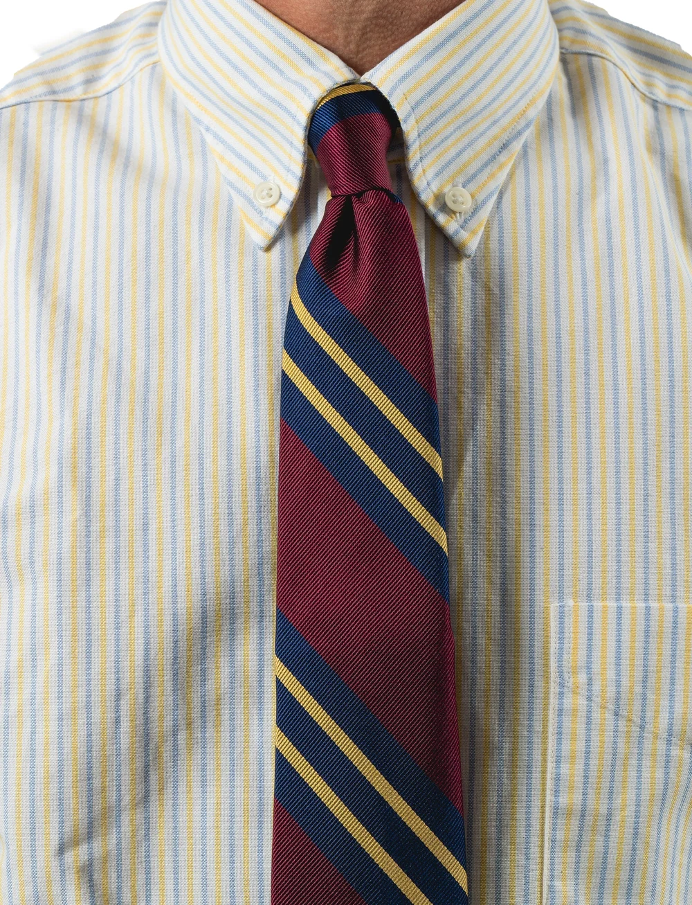 AN IVY - Miles Burgundy Striped Silk Tie - lipsud - burgundy - 0