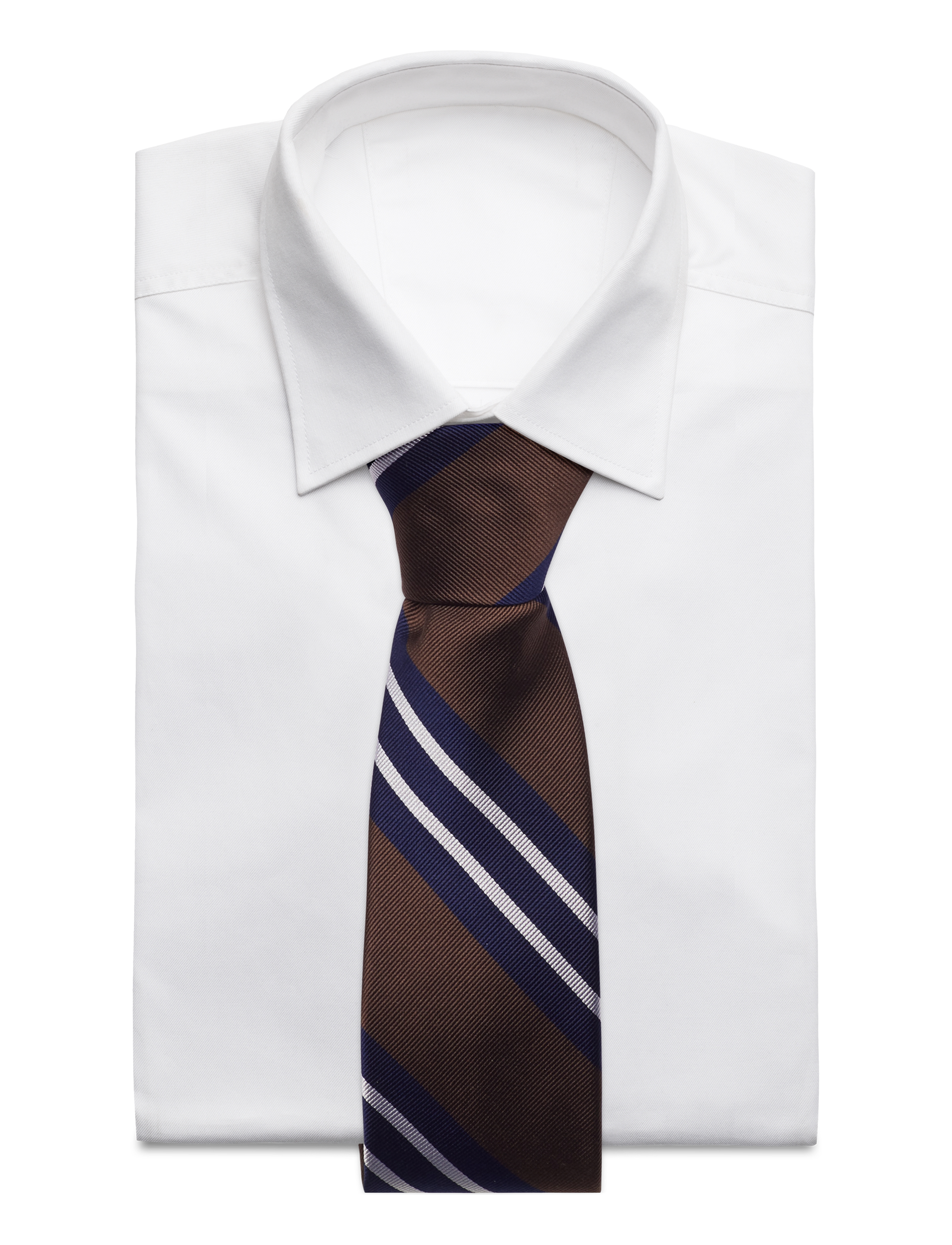 An Ivy - Miles Brown Striped Silk Tie - brown - 1