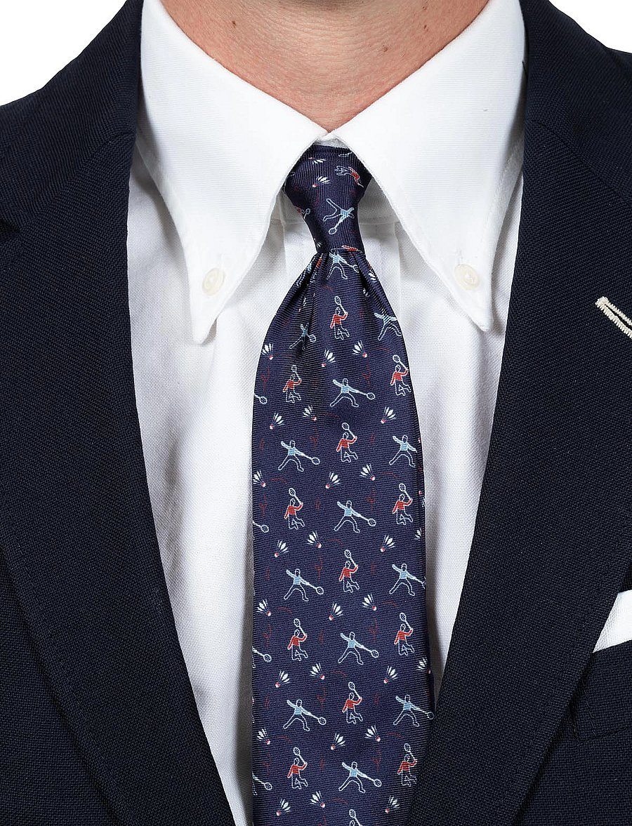 AN IVY - Navy Silk Badminton Player - krawatten - navy - 0