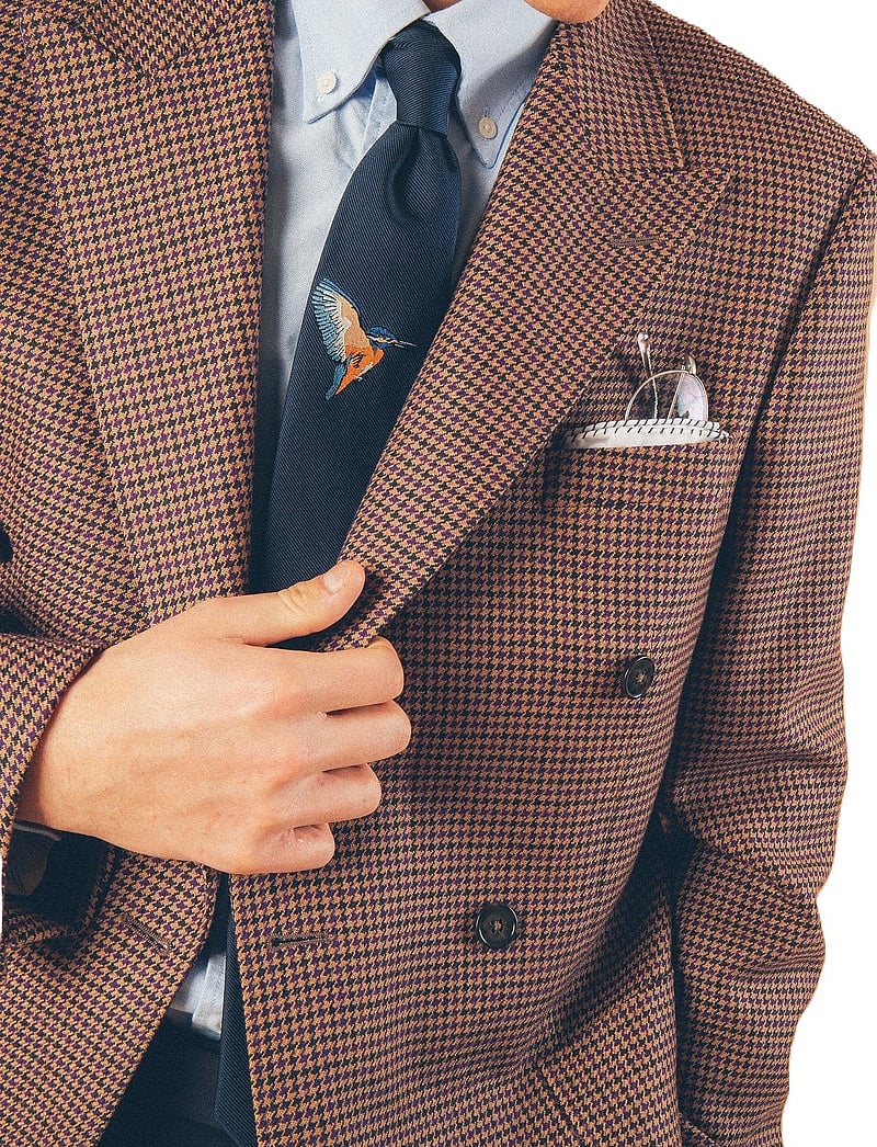 AN IVY - Navy Kingfisher Silk Tie - lipsud - navy - 0