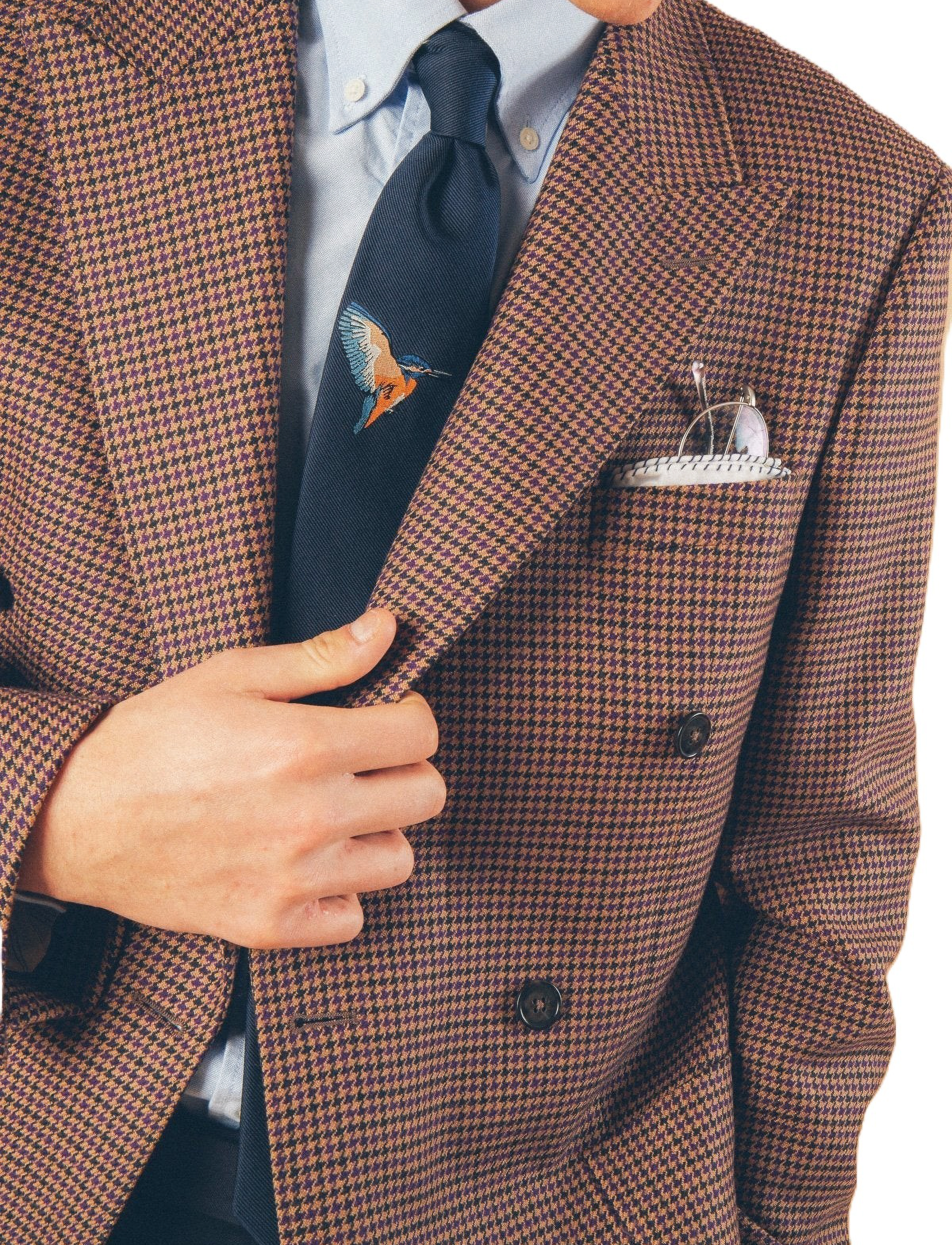 AN IVY Navy Kingfisher Silk Tie - Danske brands - NAVY / navy