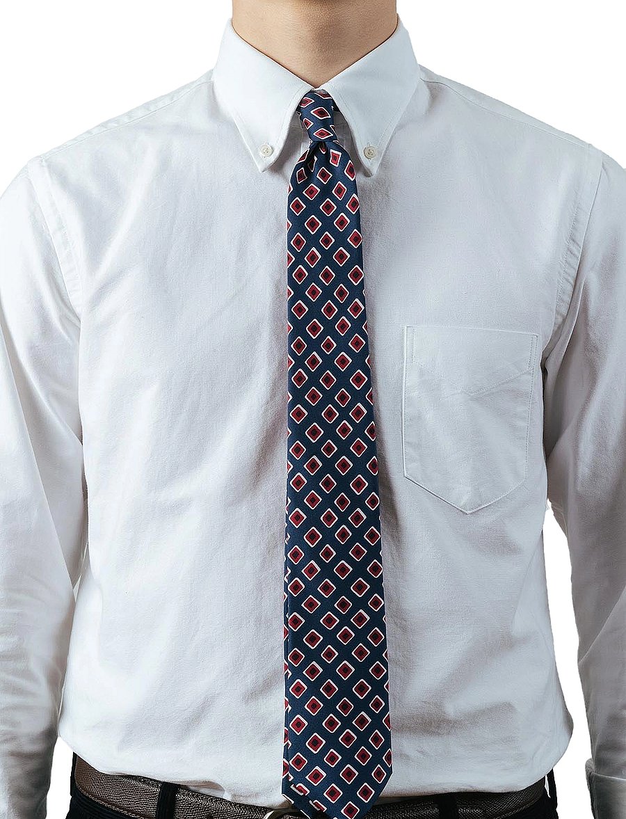 AN IVY - Navy Vintage Squares - krawatten - navy - 0