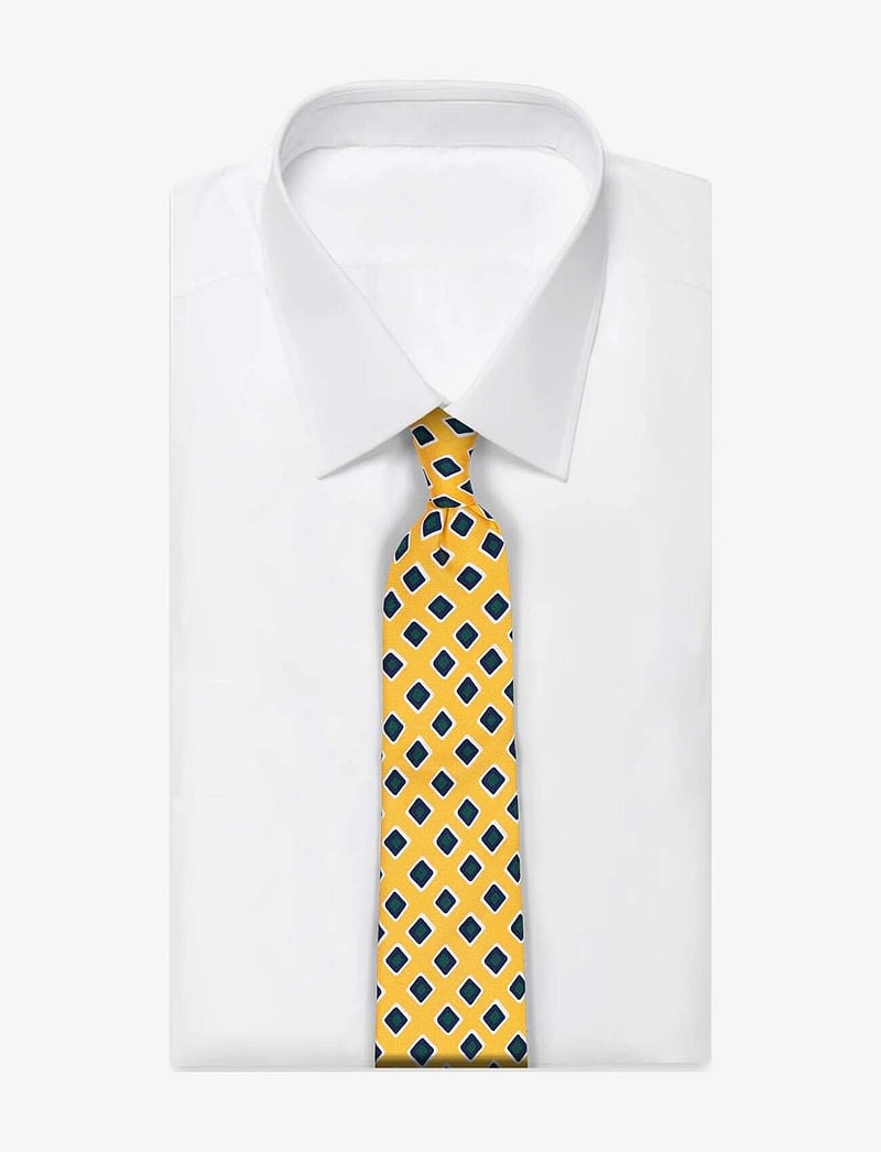 AN IVY - Yellow Vintage Squares - slipsar - yellow / blue - 2