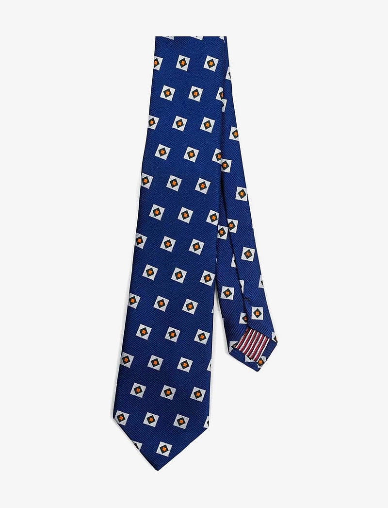 AN IVY - Blue Orange Triple Square Silk Tie - slips - blue / orange - 0