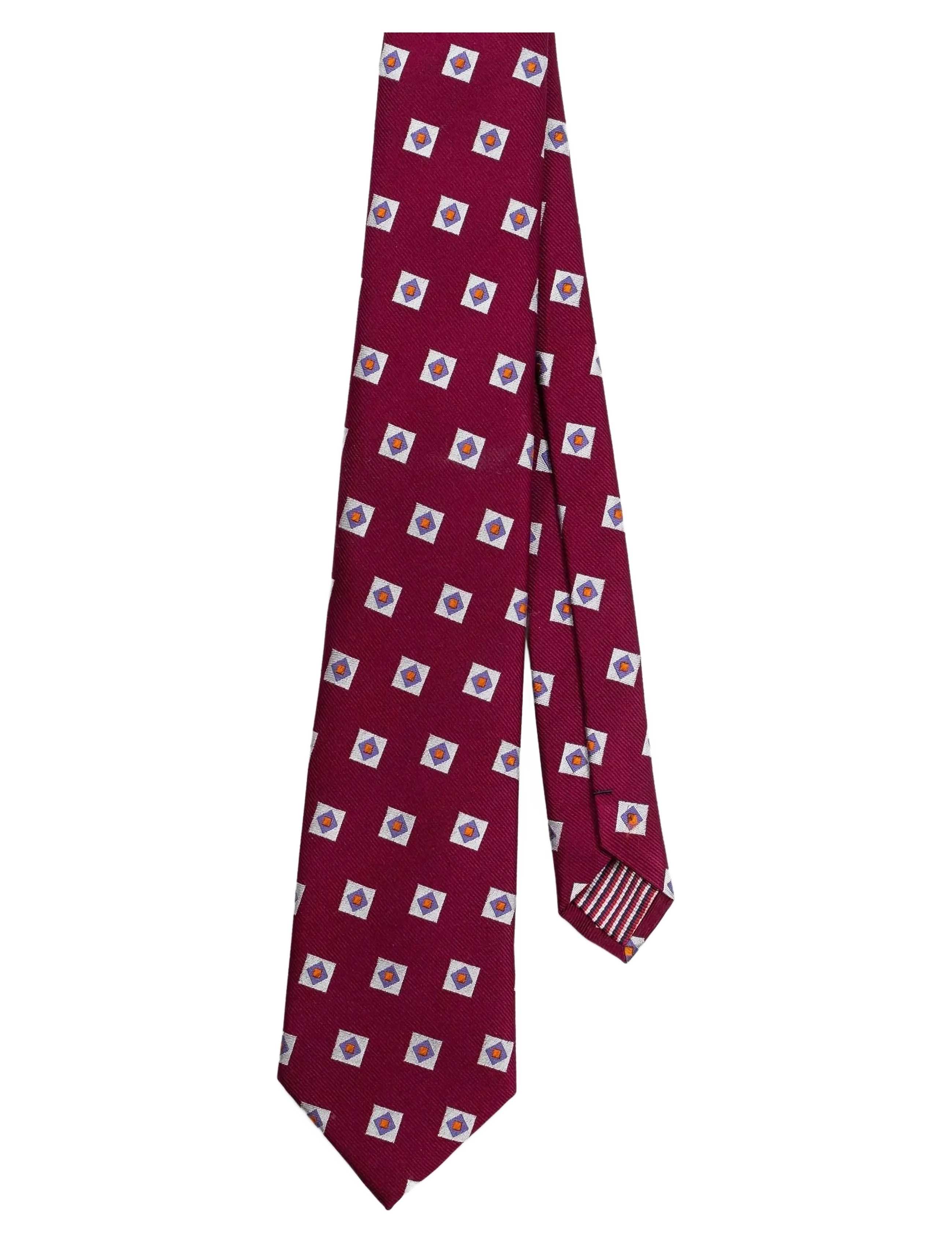 AN IVY - Burgundy Triple Square Silk Tie - slips - burgundy - 1
