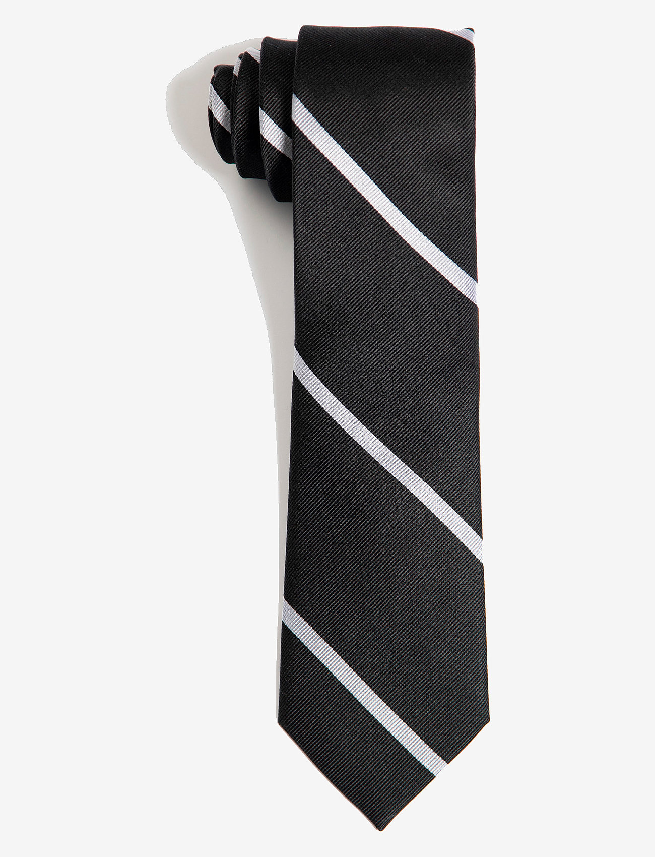 AN IVY - Black White League Silk Tie - slips - black / white - 0