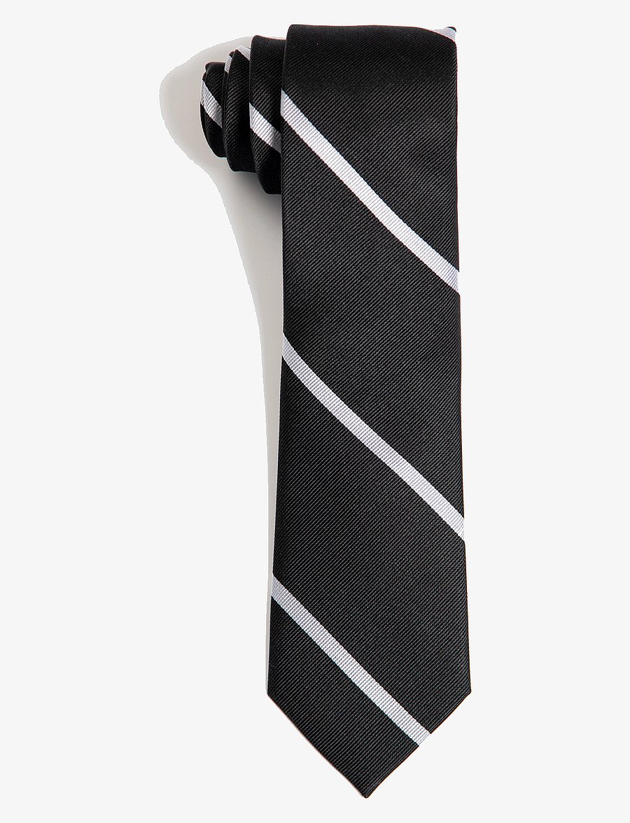 AN IVY - Black White League Silk Tie - krawatten - black / white - 0