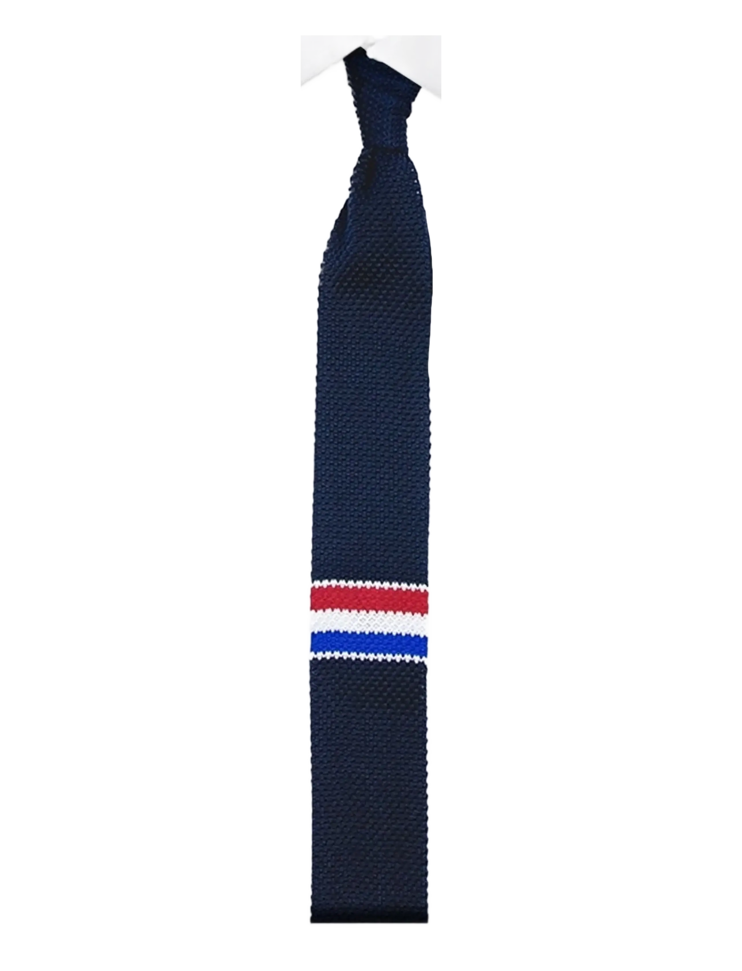 AN IVY Navy Flag, Mænd, Stribet Strikket Slips, Navy, Str: ONE SIZE