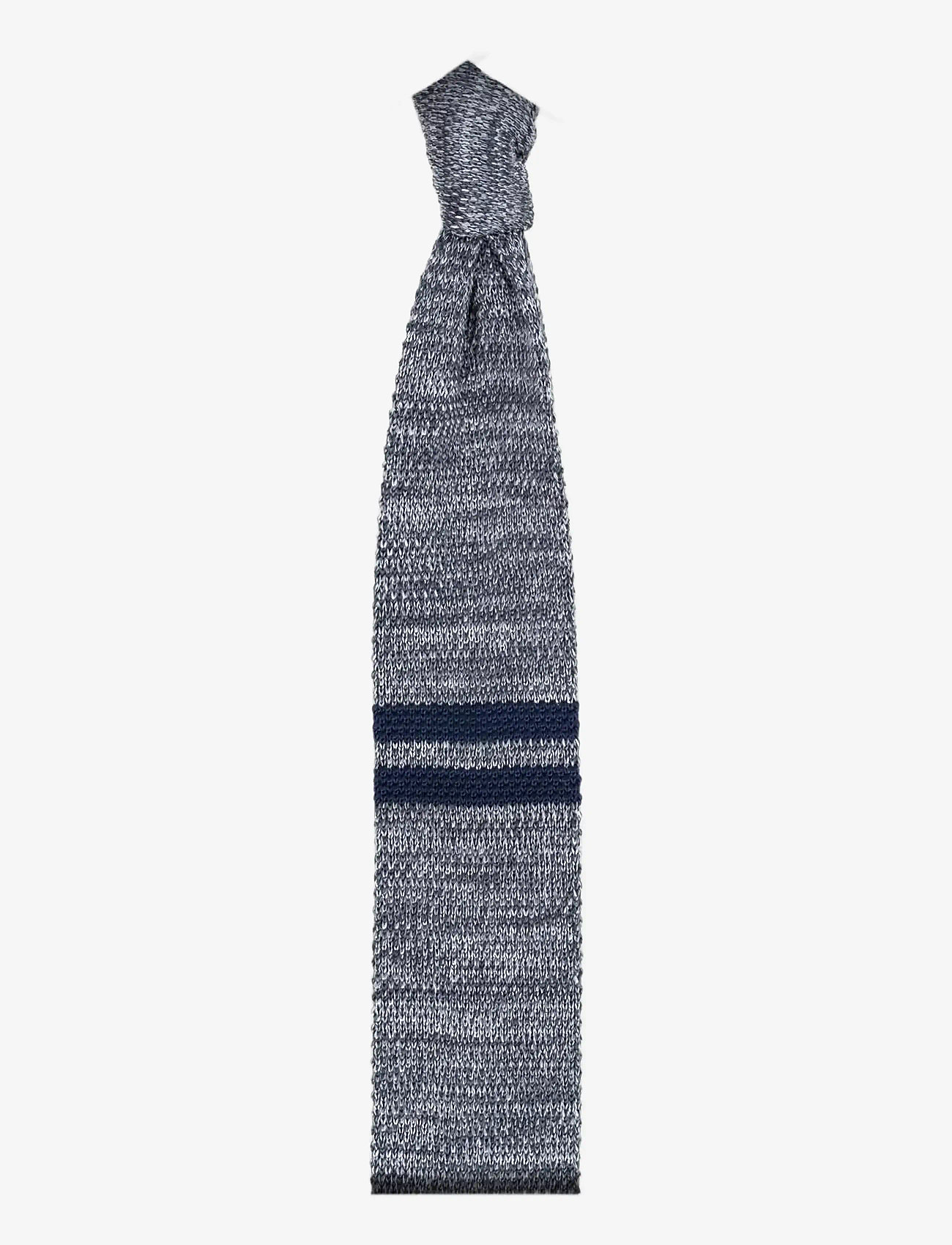 AN IVY - Grey Navy Signature Knit - ties - grey / navy - 1