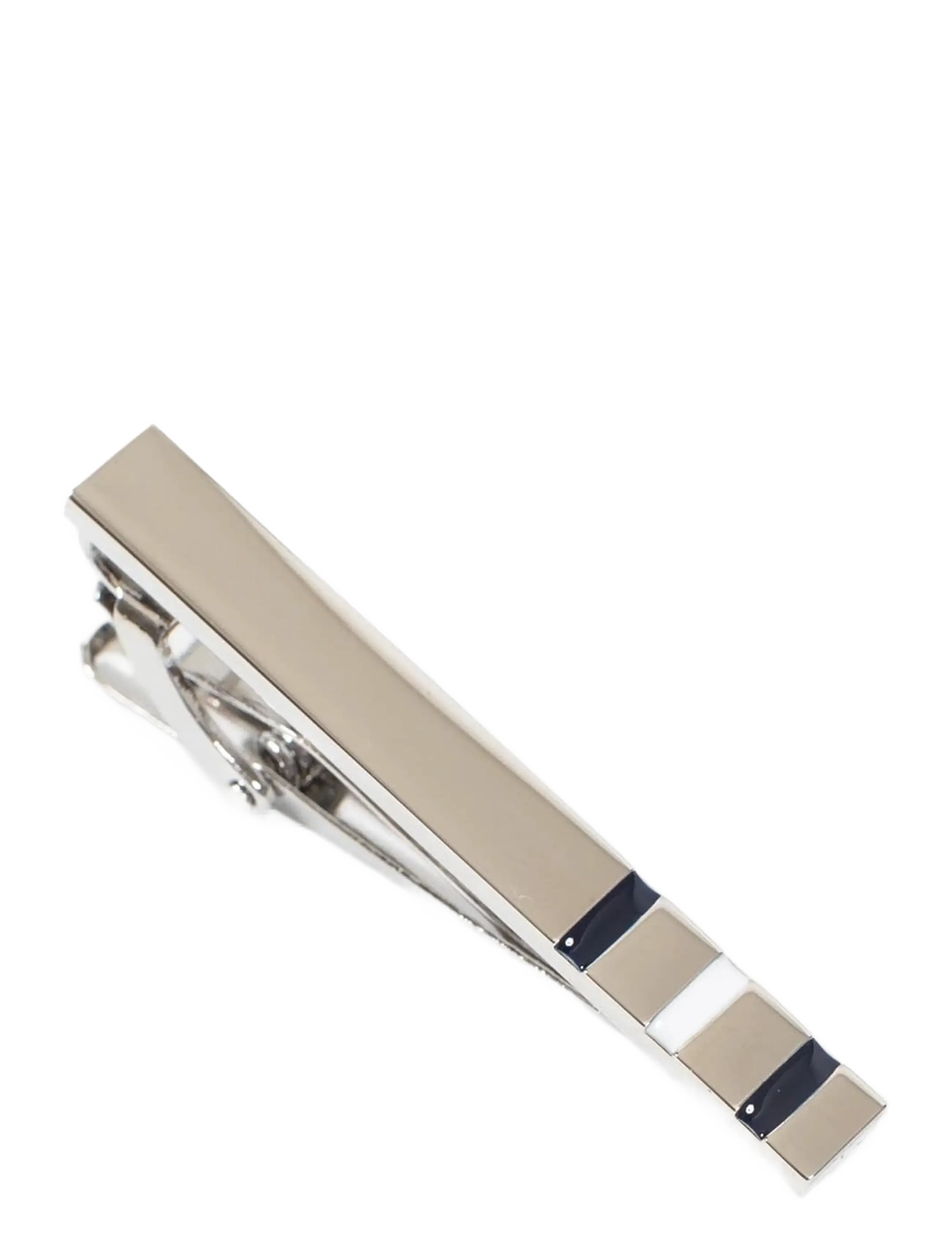 AN IVY Silver Navy White Bar 5 Cm, One Size, Accessories, Silber - Tie Clips, Männerswear