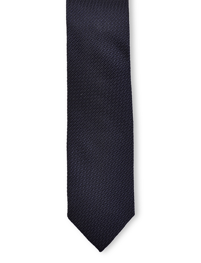 AN IVY - Dark Navy Grenadine Silk Tie - cravates - navy - 0