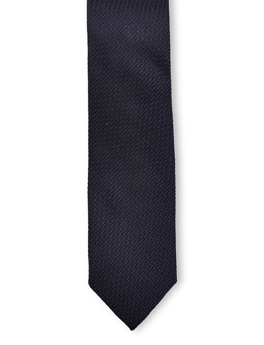 AN IVY - Dark Navy Grenadine Silk Tie - navy - 0