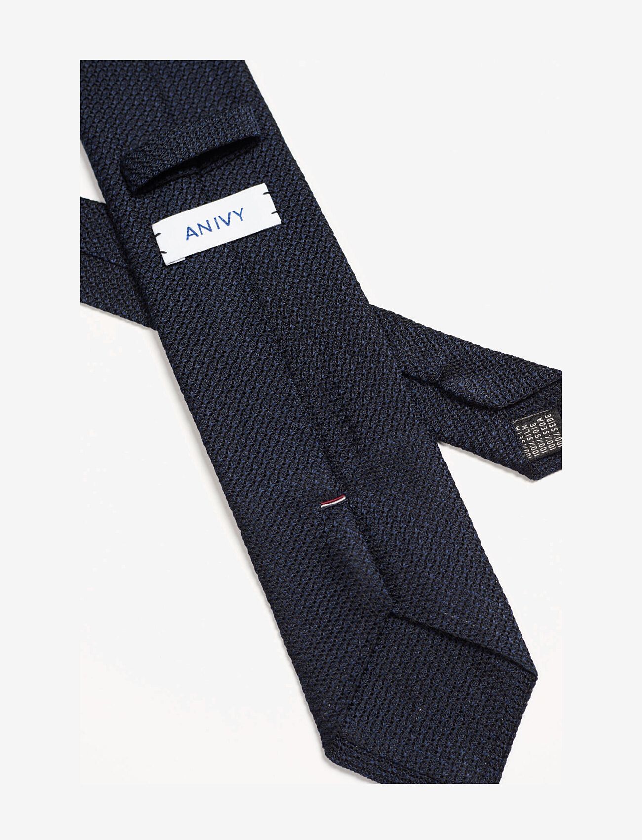 AN IVY - Dark Navy Grenadine Silk Tie - ties - navy - 2