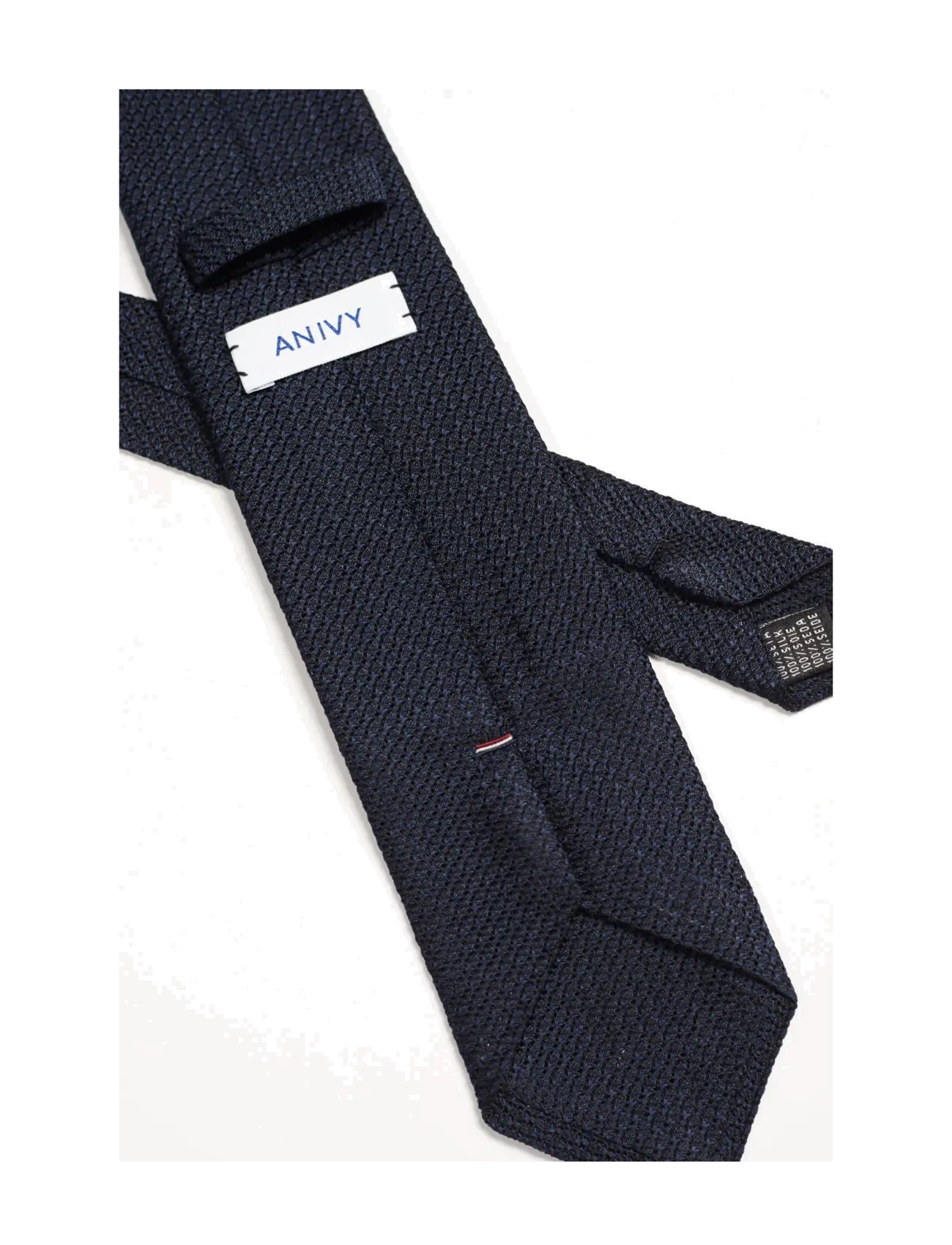 AN IVY - Dark Navy Grenadine Silk Tie - navy - 2