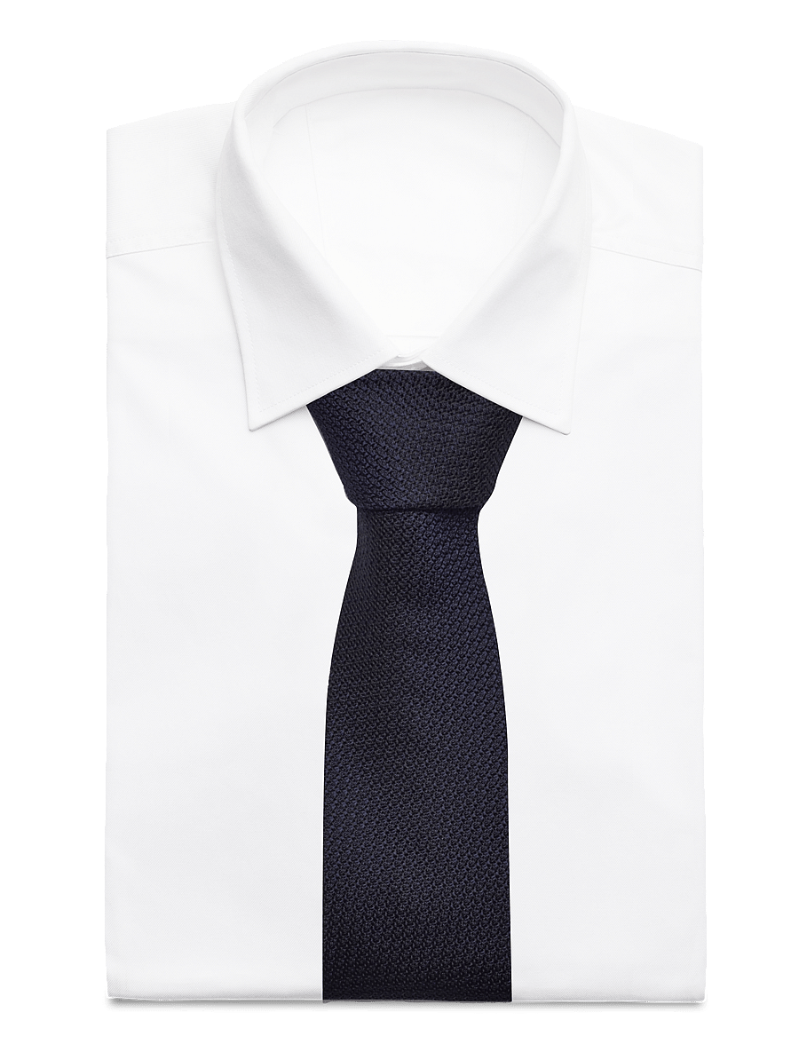 AN IVY - Dark Navy Grenadine Silk Tie - navy - 3