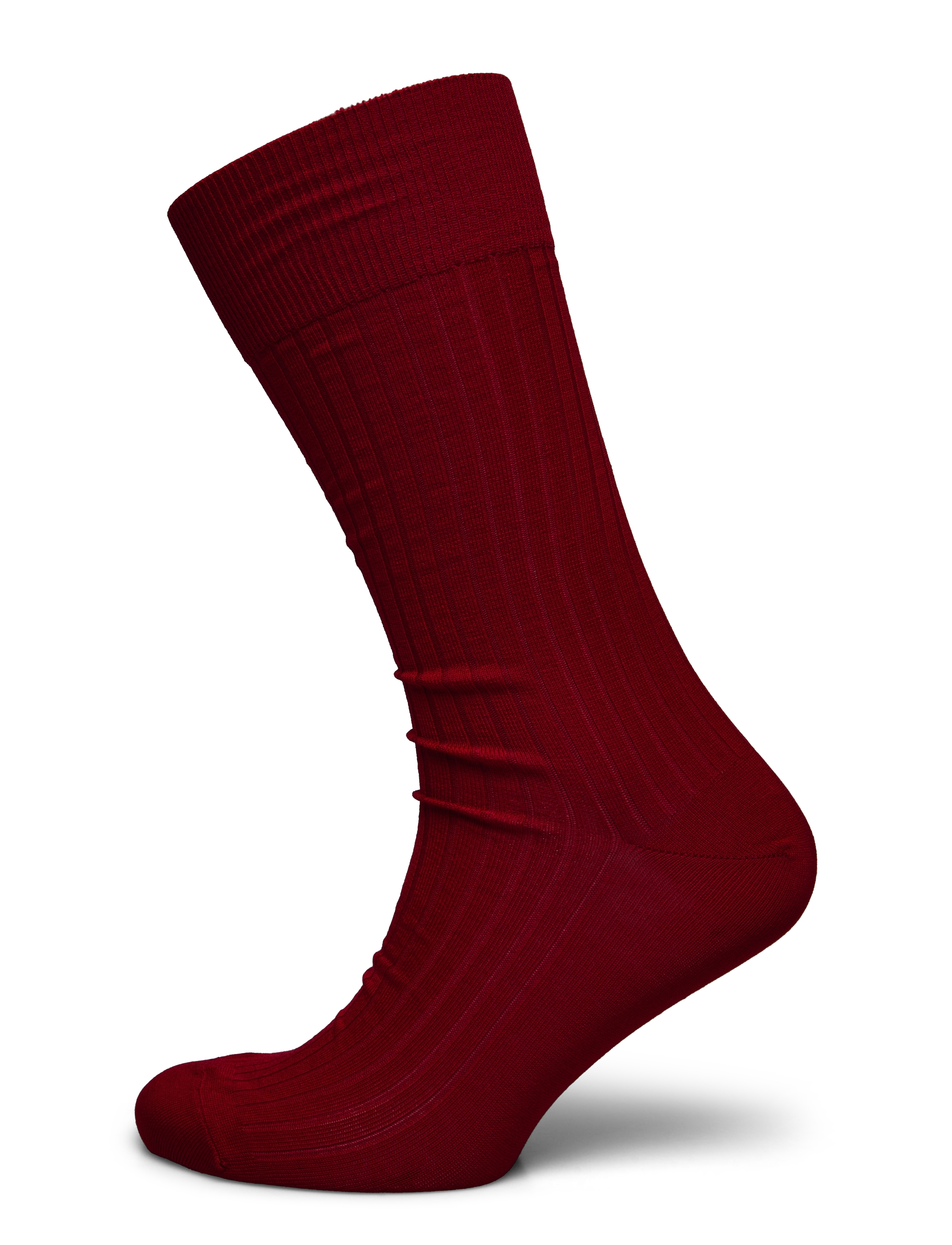 AN IVY Red Ribbed Socks, 39-42, Burgunderrot - Regular Männerswear