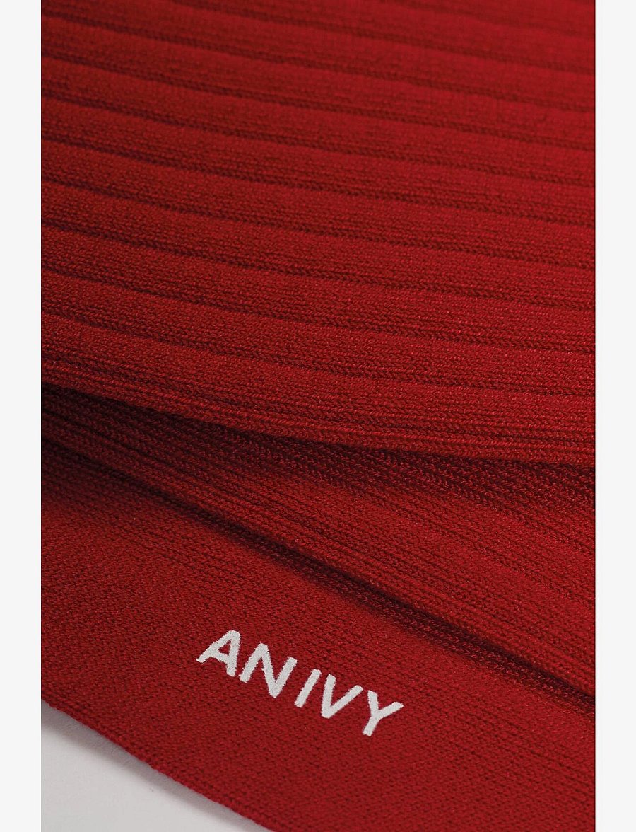 AN IVY - Red Ribbed Socks - tennissocken - red - 2