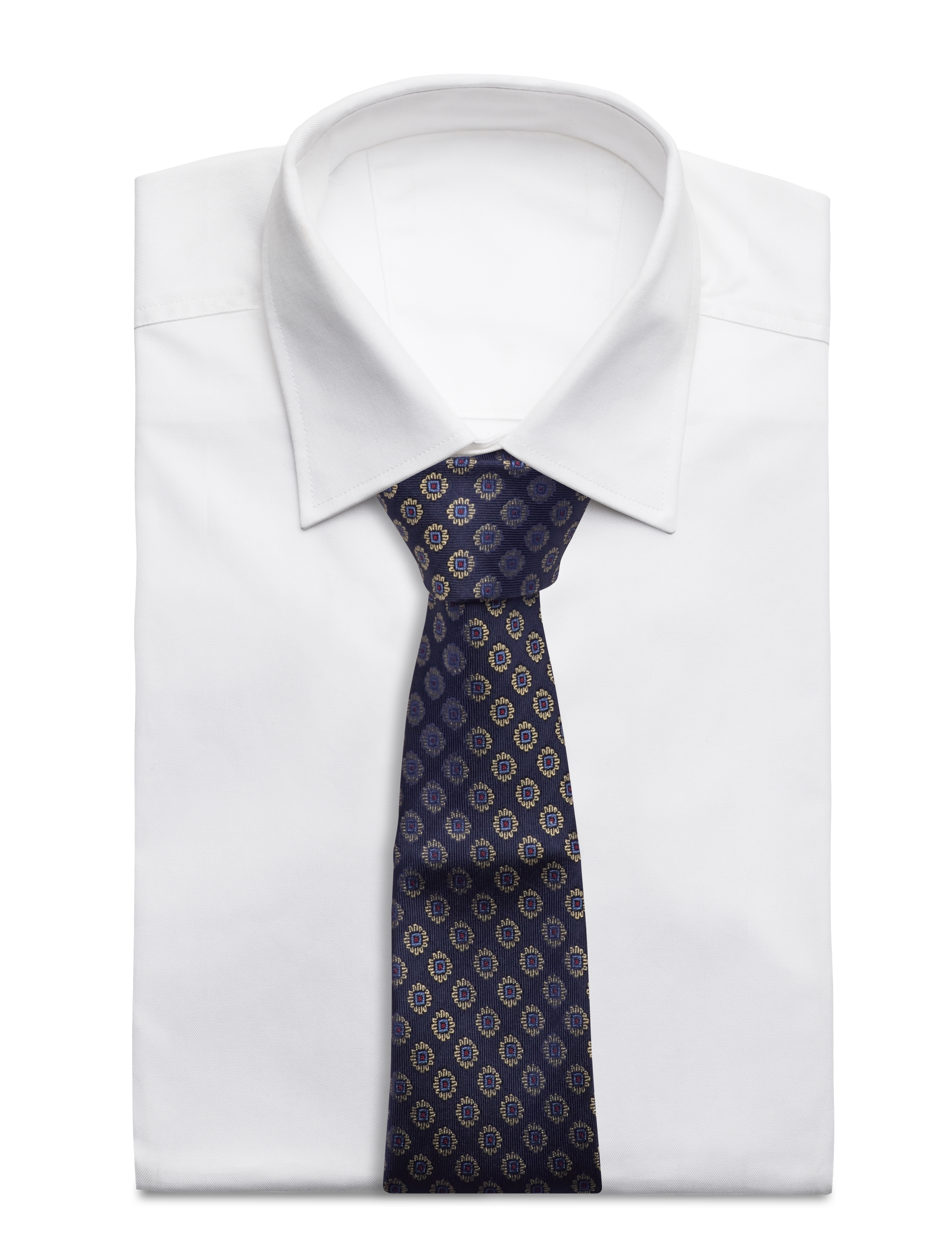 AN IVY - Navy Woven Flower Silk Tie - navy - 3