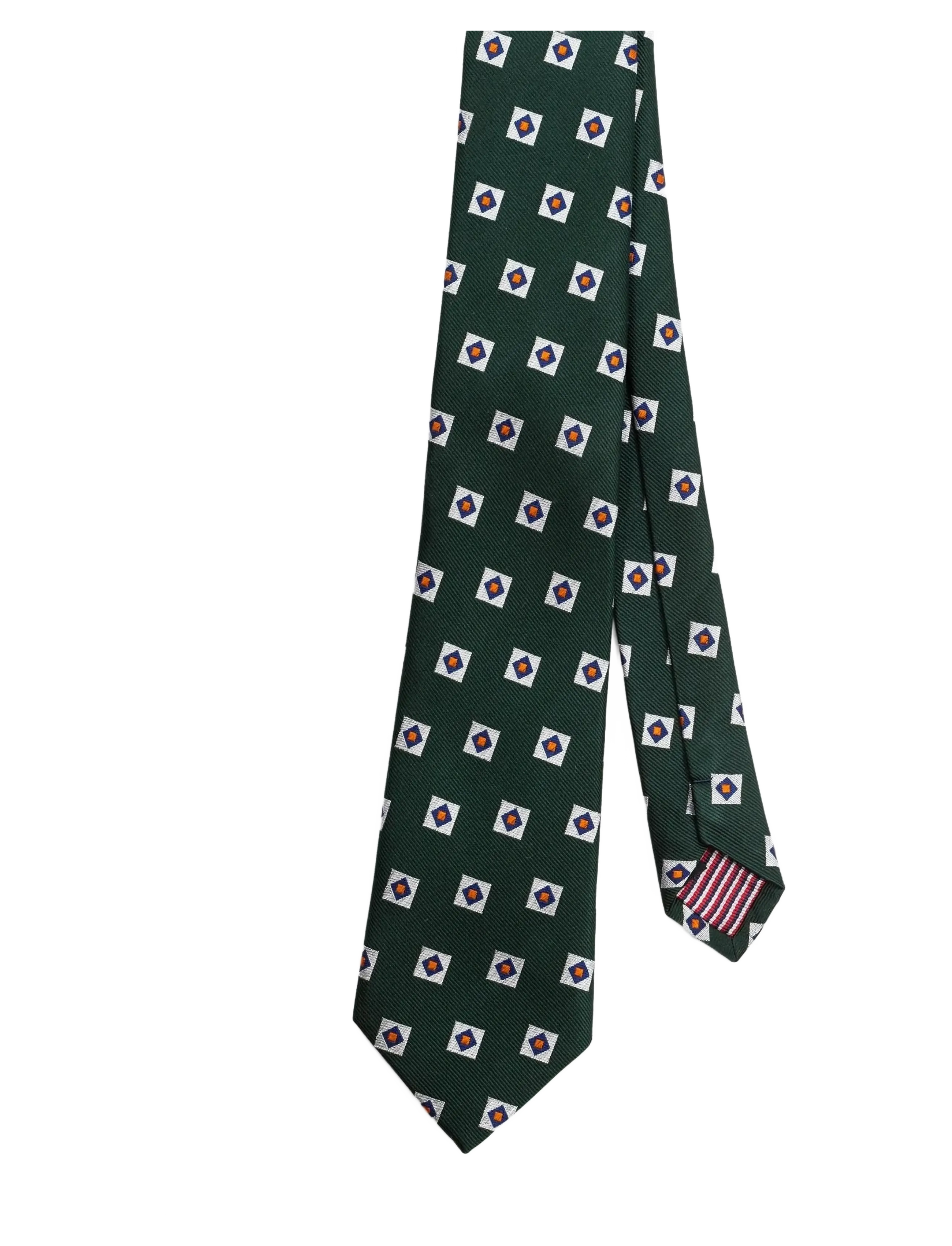 Green Triple Square Silk Tie - GREEN
