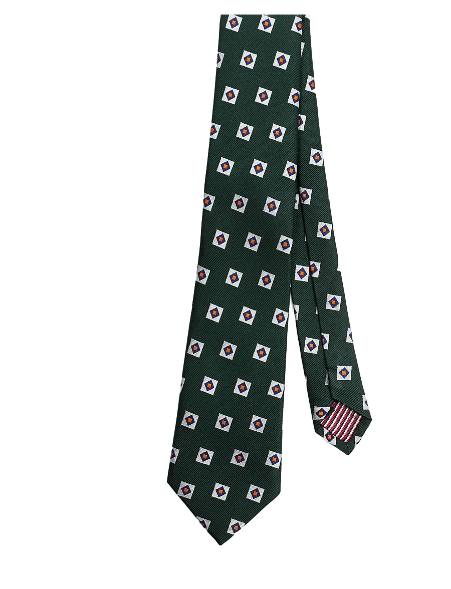 AN IVY - Green Triple Square Silk Tie - slips - green - 0
