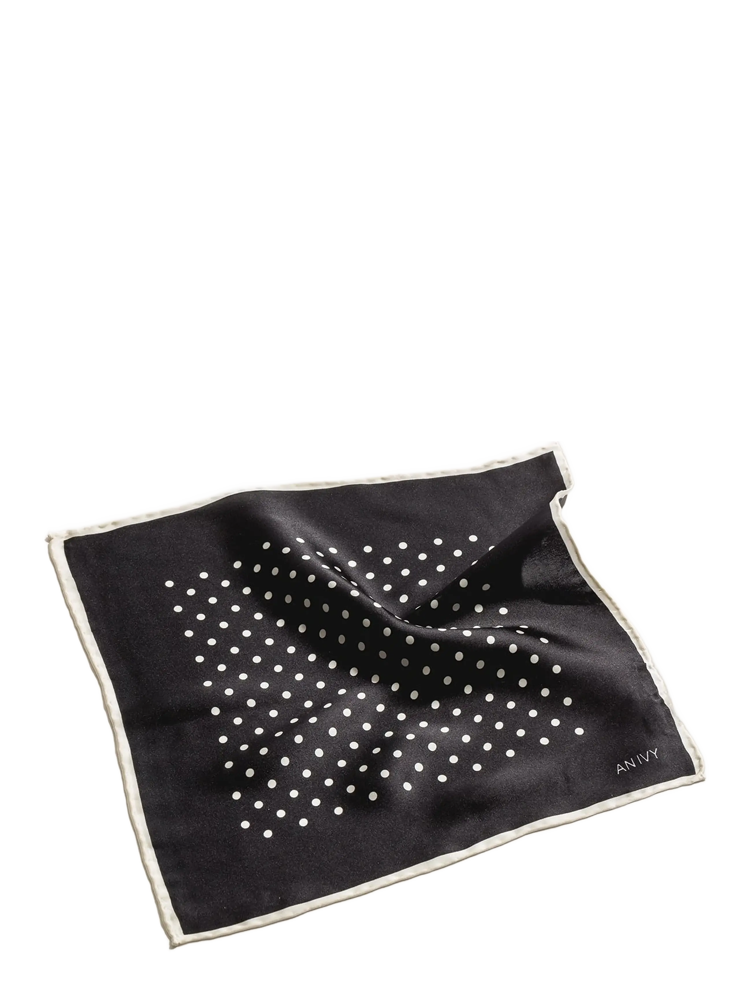 AN IVY - Black White Polka Dot Silk Pocket - einstecktücher - black white - 1