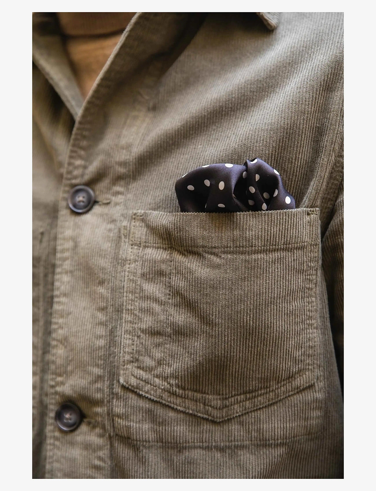 AN IVY - Black White Polka Dot Silk Pocket - näsdukar - black white - 3