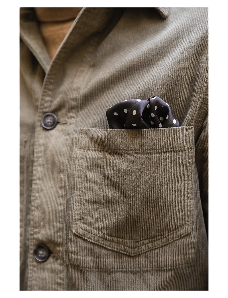 AN IVY - Black White Polka Dot Silk Pocket - näsdukar - black white - 3