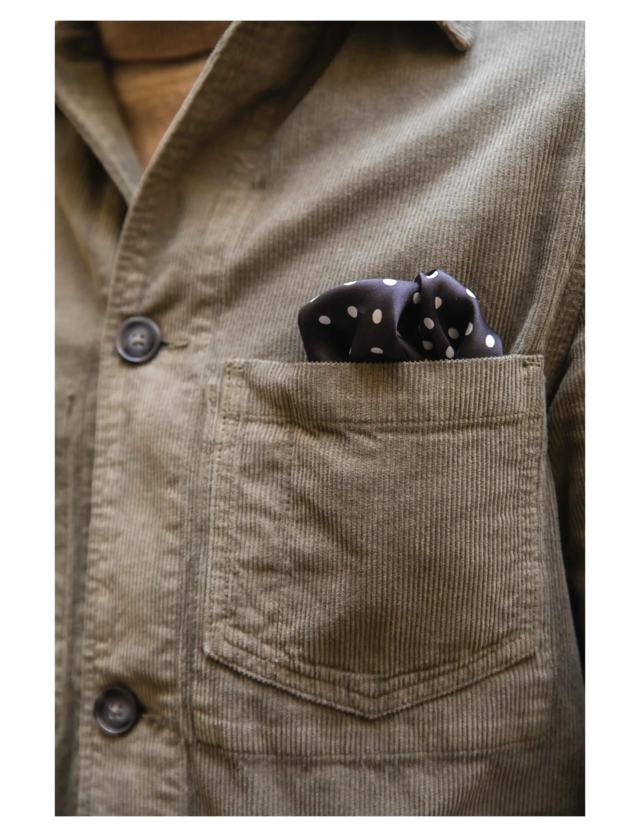 AN IVY - Black White Polka Dot Silk Pocket - einstecktücher - black white - 3