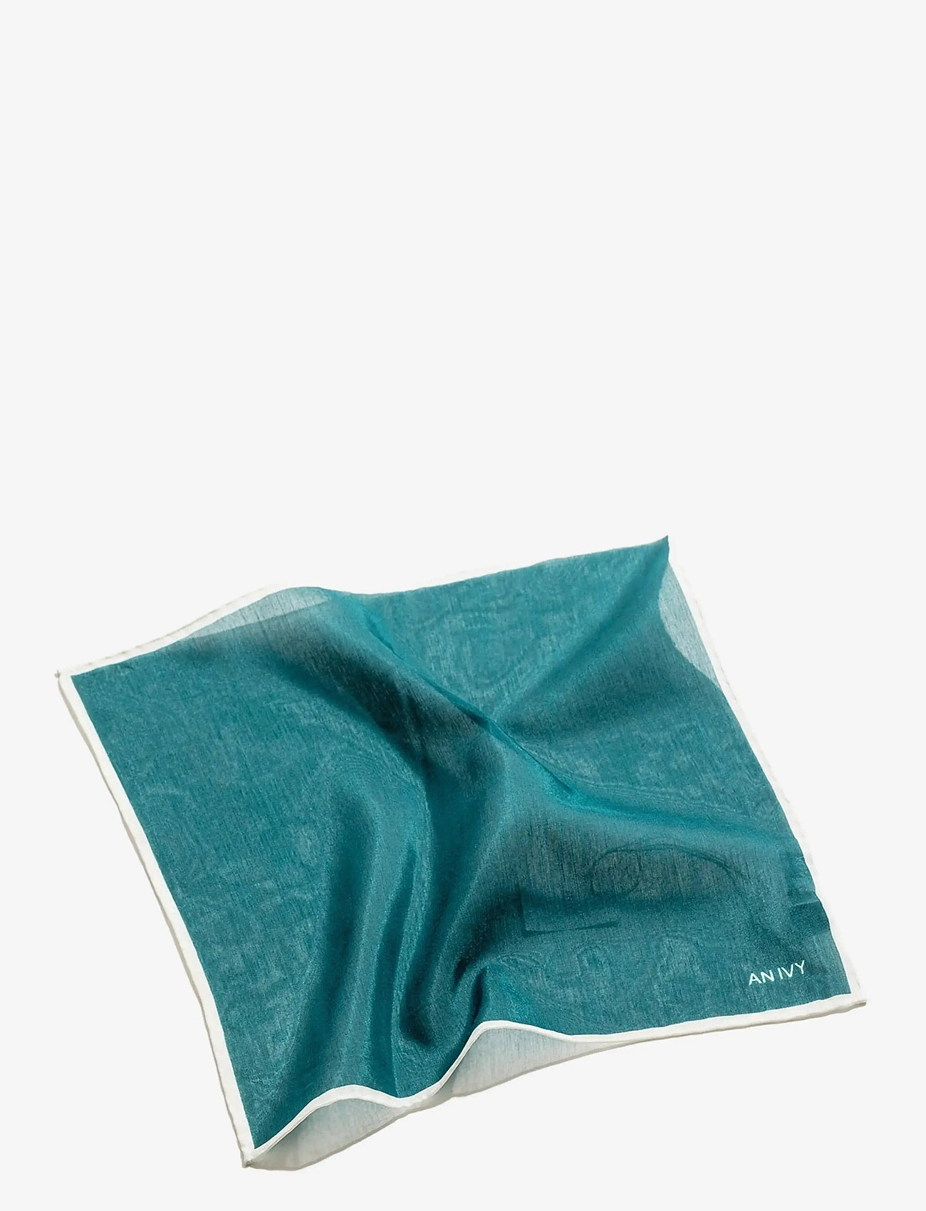 AN IVY - Bottle Green White Borders Silk Pocket - näsdukar - green - 2