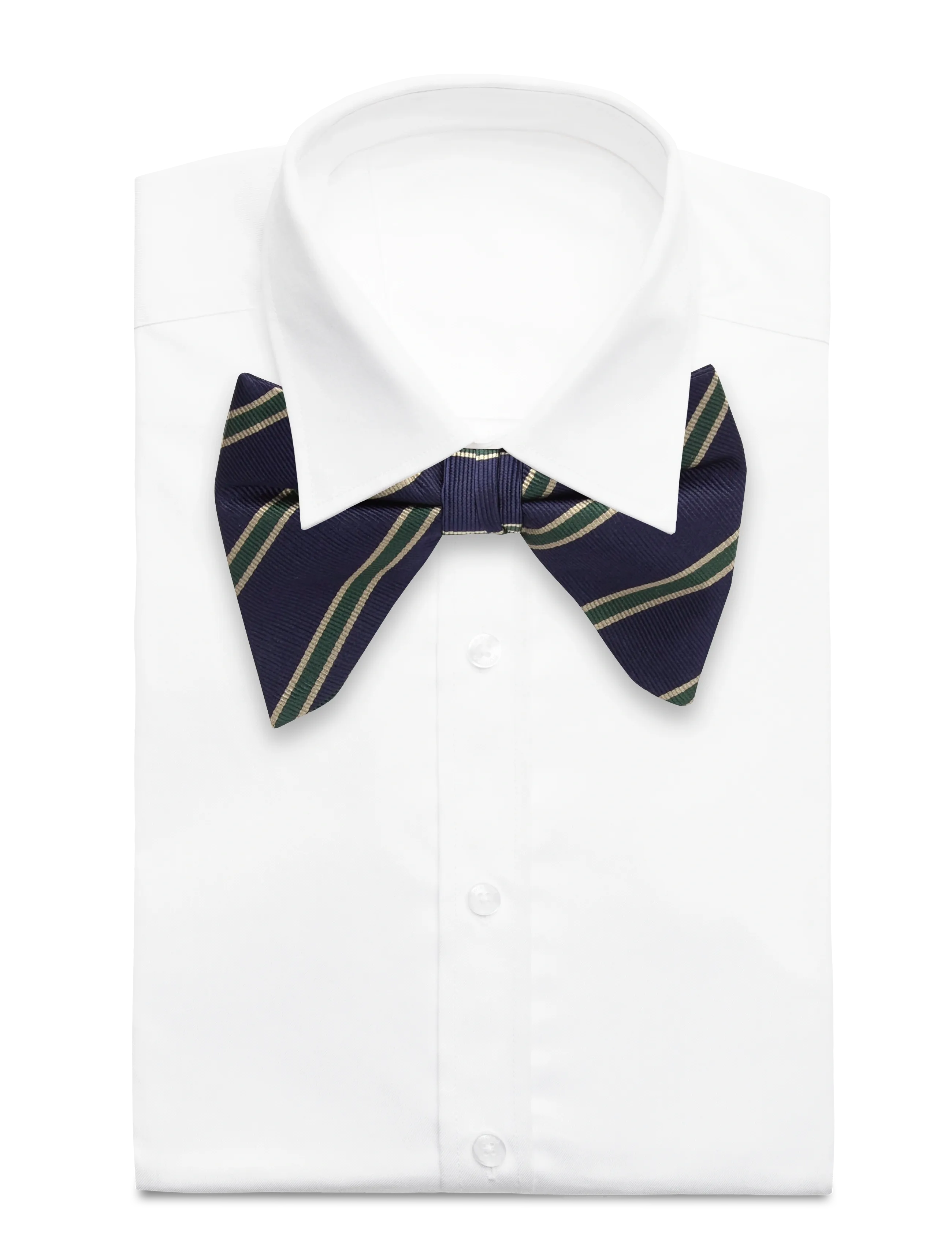 AN IVY - Striped Oversized Bow Tie - fliegen - green - 1