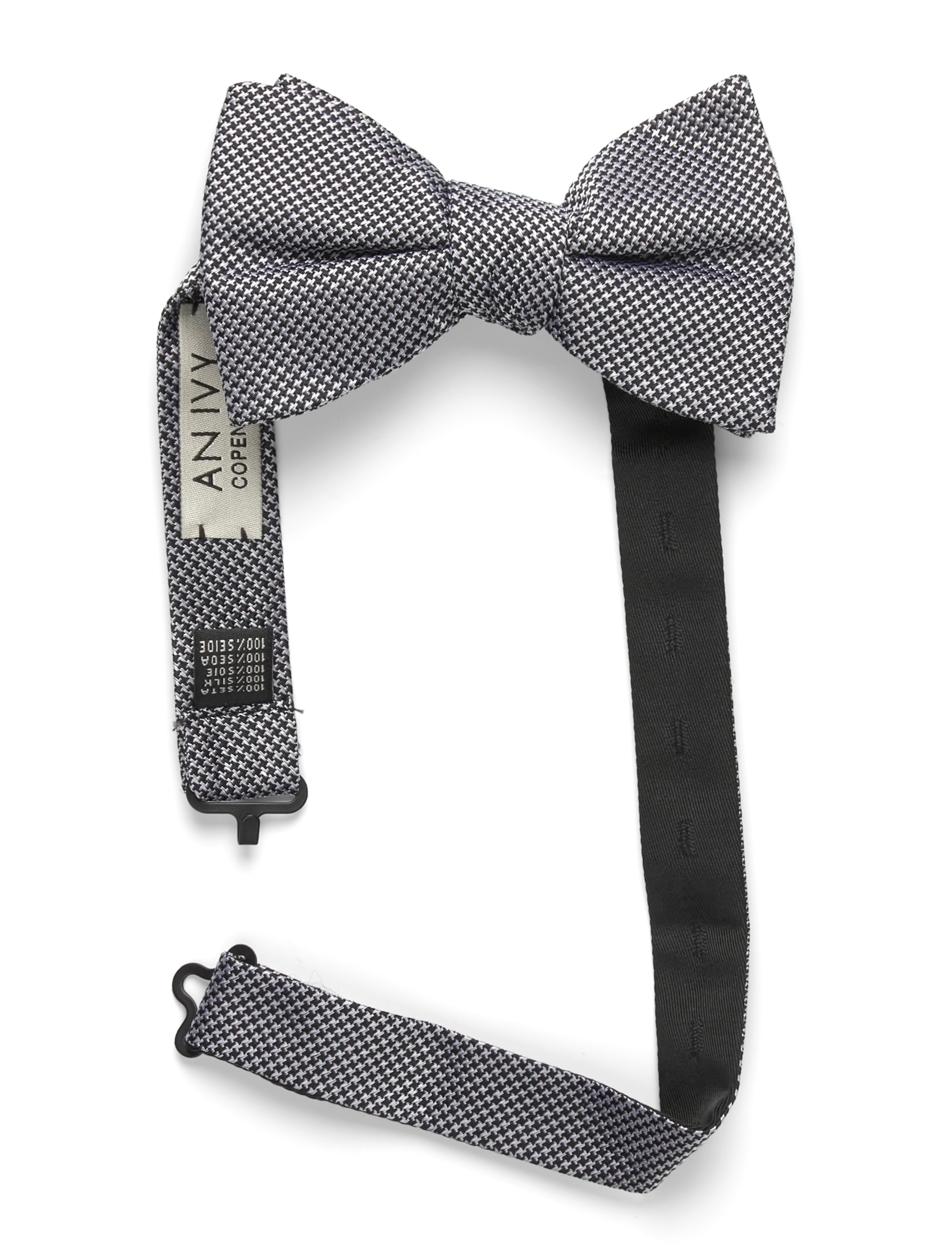 AN IVY The Chequered Bow Tie - Ties & Accessories - BLACK SILVER / black