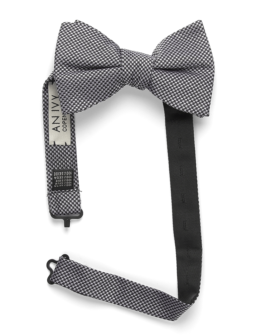 AN IVY - The Chequered Bow Tie - fliegen - black silver - 0