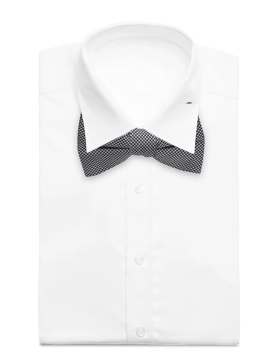 AN IVY - The Chequered Bow Tie - fliegen - black silver - 1