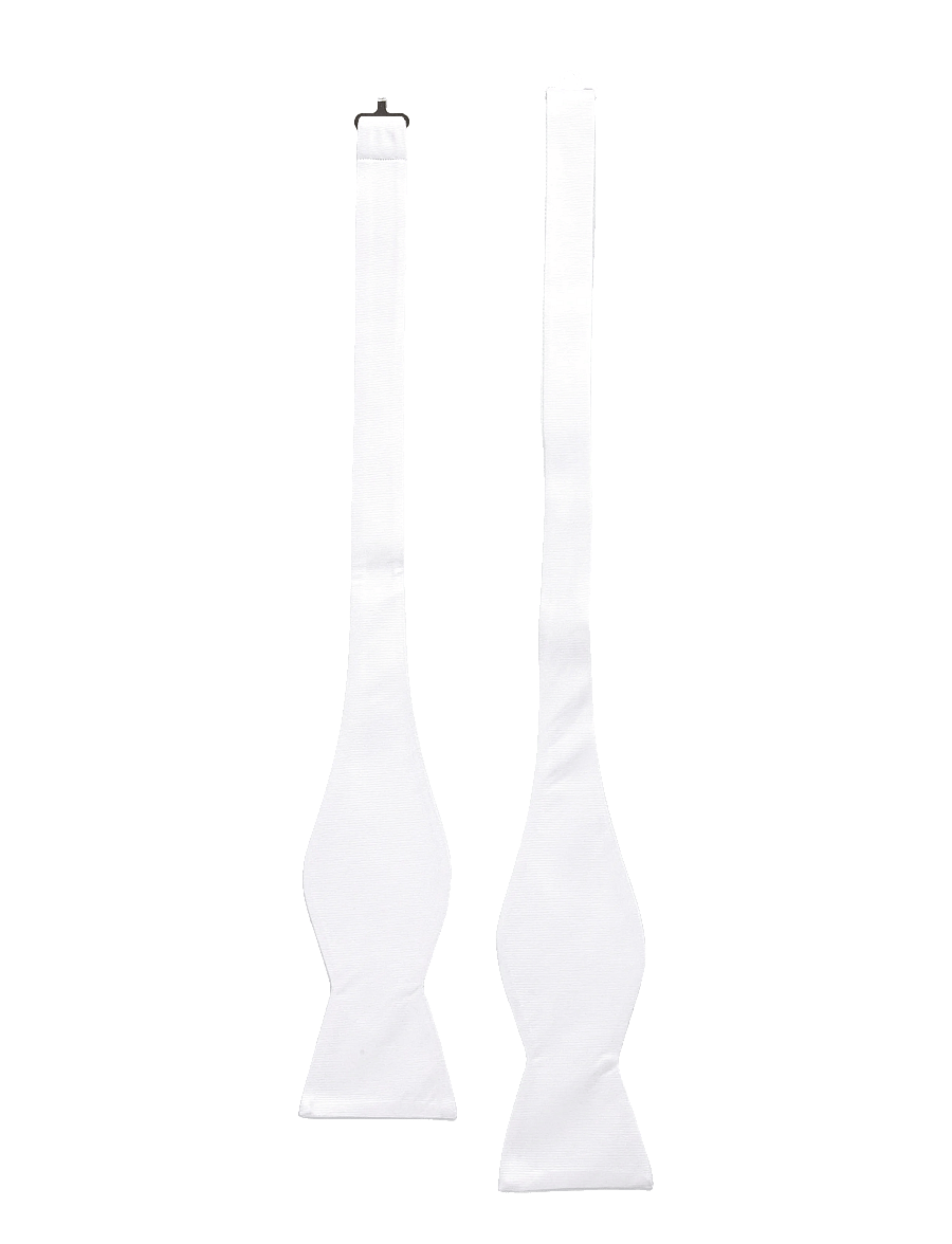 AN IVY - The White Self Tie Bow Tie - flugor - white - 0