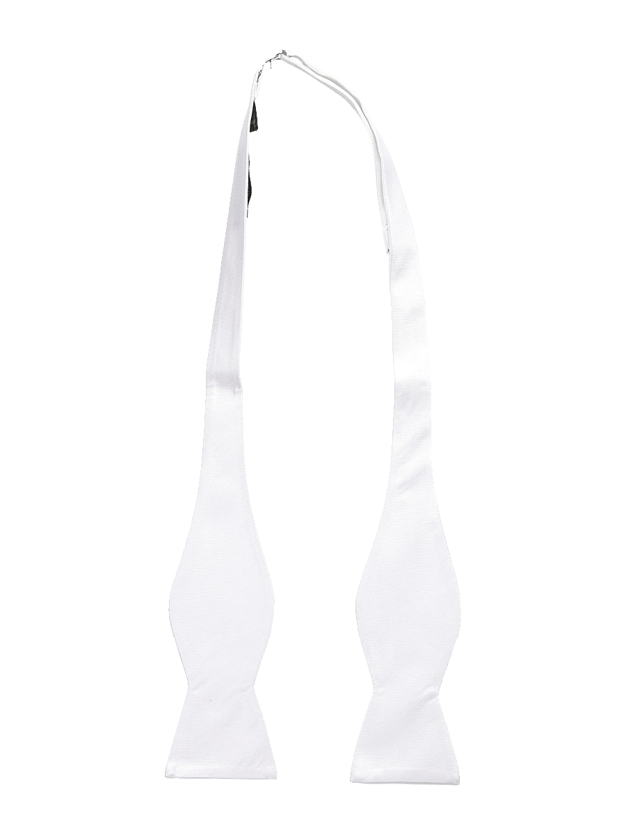 AN IVY - The White Self Tie Bow Tie - flugor - white - 1