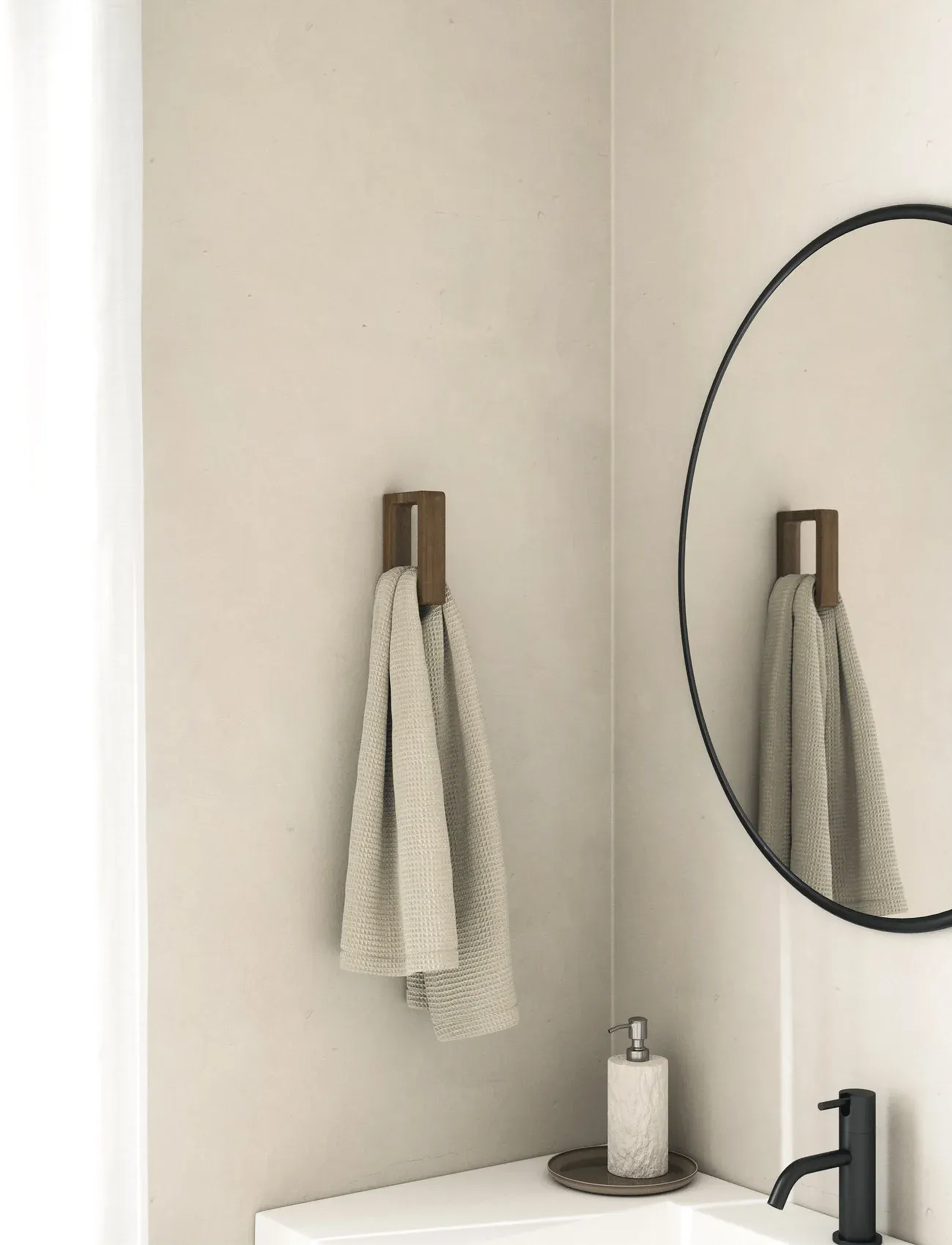 Andersen Furniture Bathroom Series, One Size, Hooks & Knobs, Braun - Hooks, Homeware