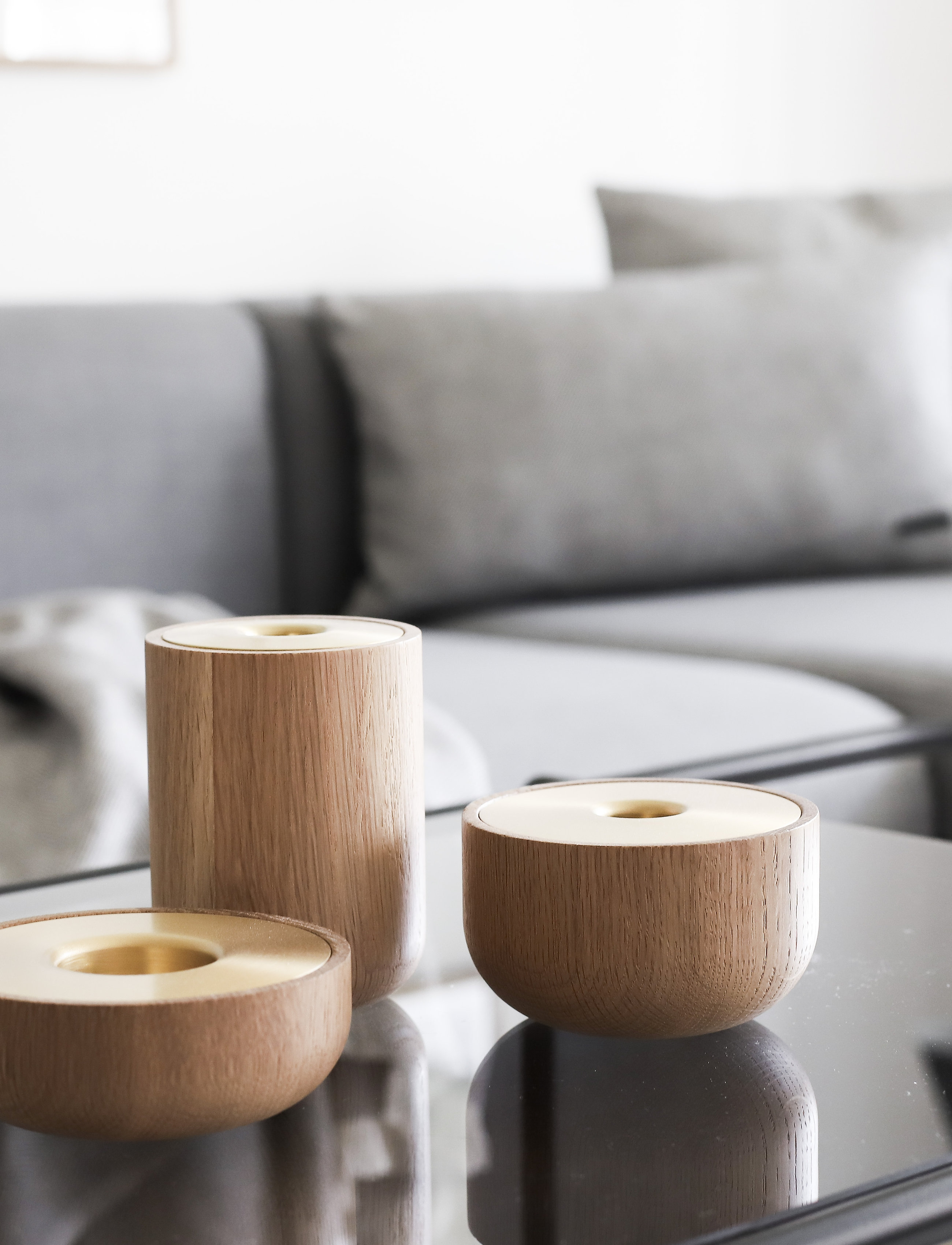 Andersen Furniture Oak Nordic Tea Light, H:4 cm, Candlesticks & Lanterns, Braun - Candlesticks, Homeware