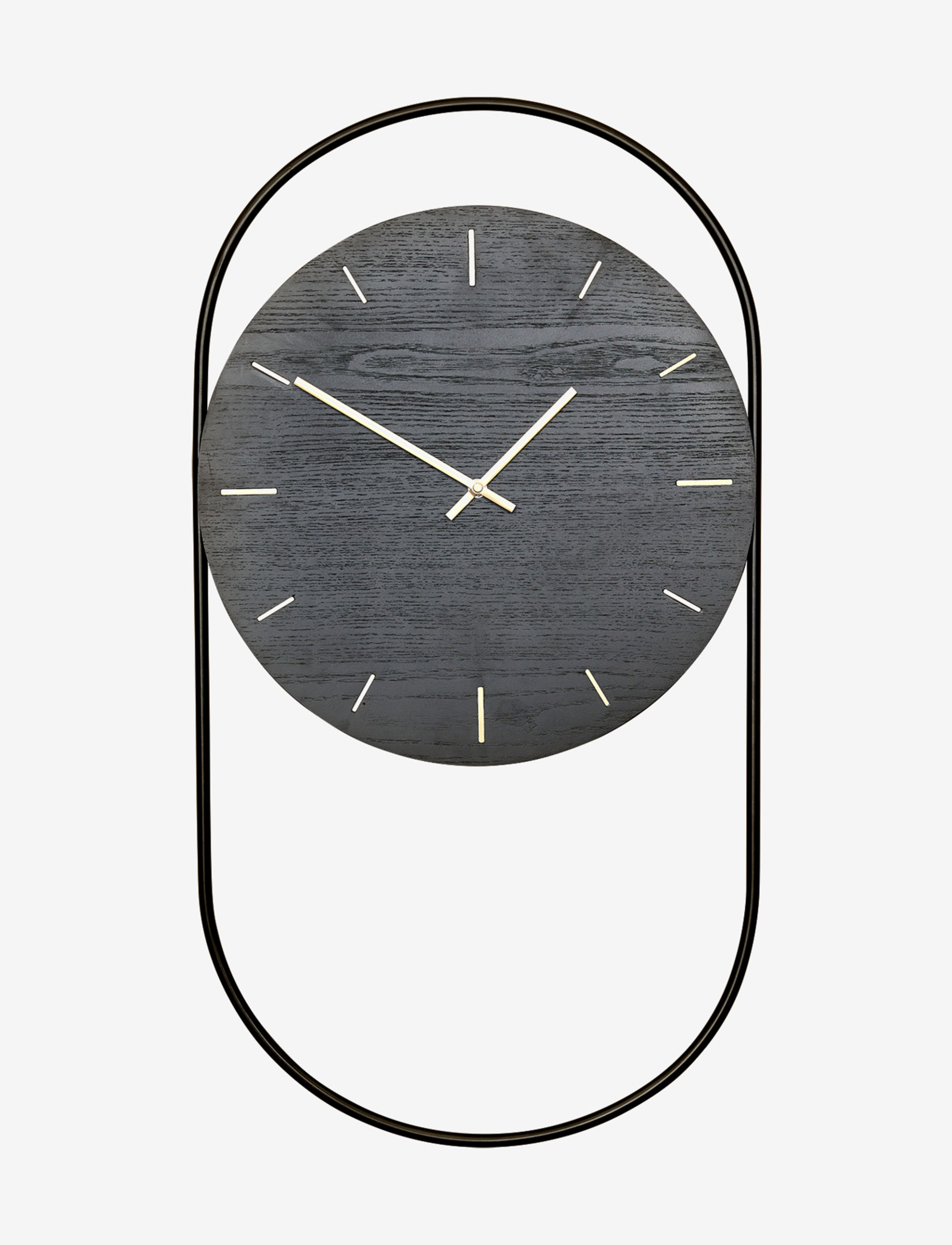 Andersen Furniture A-Wall Clock Black With Black Metal Ring, Vægur, Sort, Str: ONE SIZE