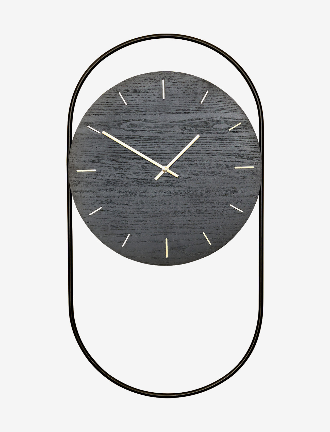 Andersen Furniture - A-Wall Clock Black with black metal ring - sieniniai laikrodžiai - black - 0