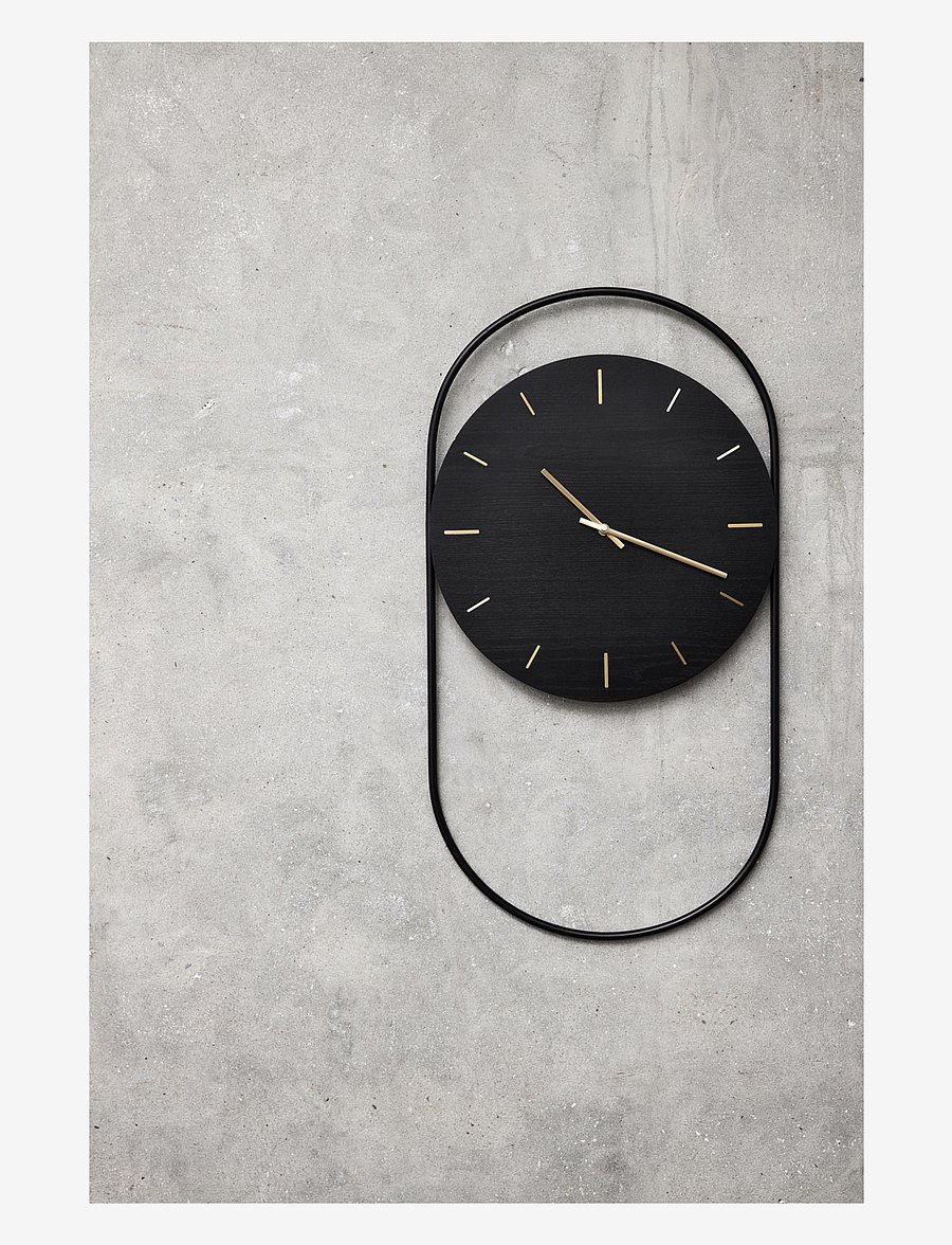 Andersen Furniture - A-Wall Clock Black with black metal ring - wanduhren - black - 2