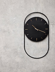 Andersen Furniture - A-Wall Clock Black with black metal ring - wall clocks - black - 5